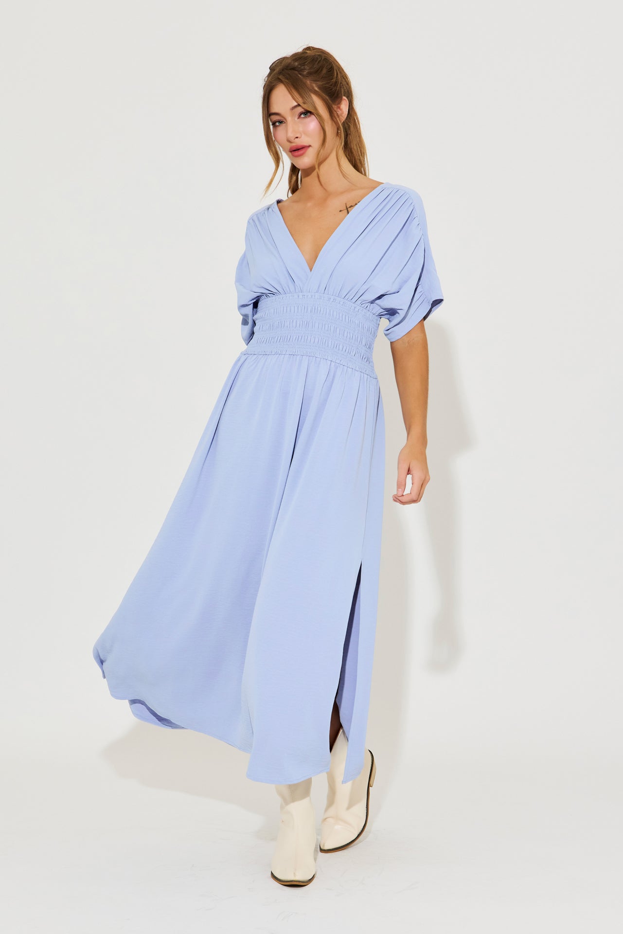 Opaline Wide Smocked Waist Maxi Dress