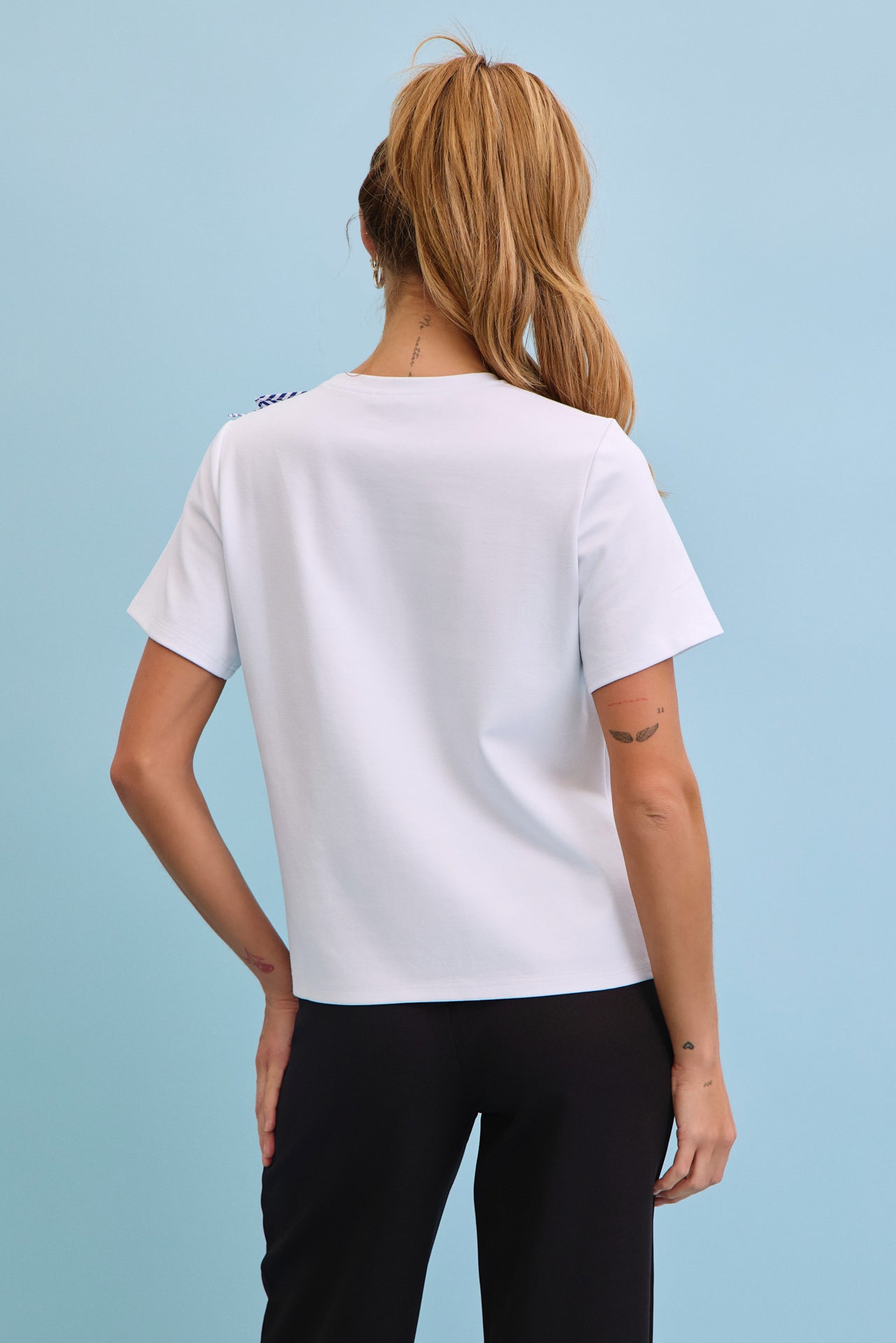 Echo Ruffle Knit Short Sleeve Top