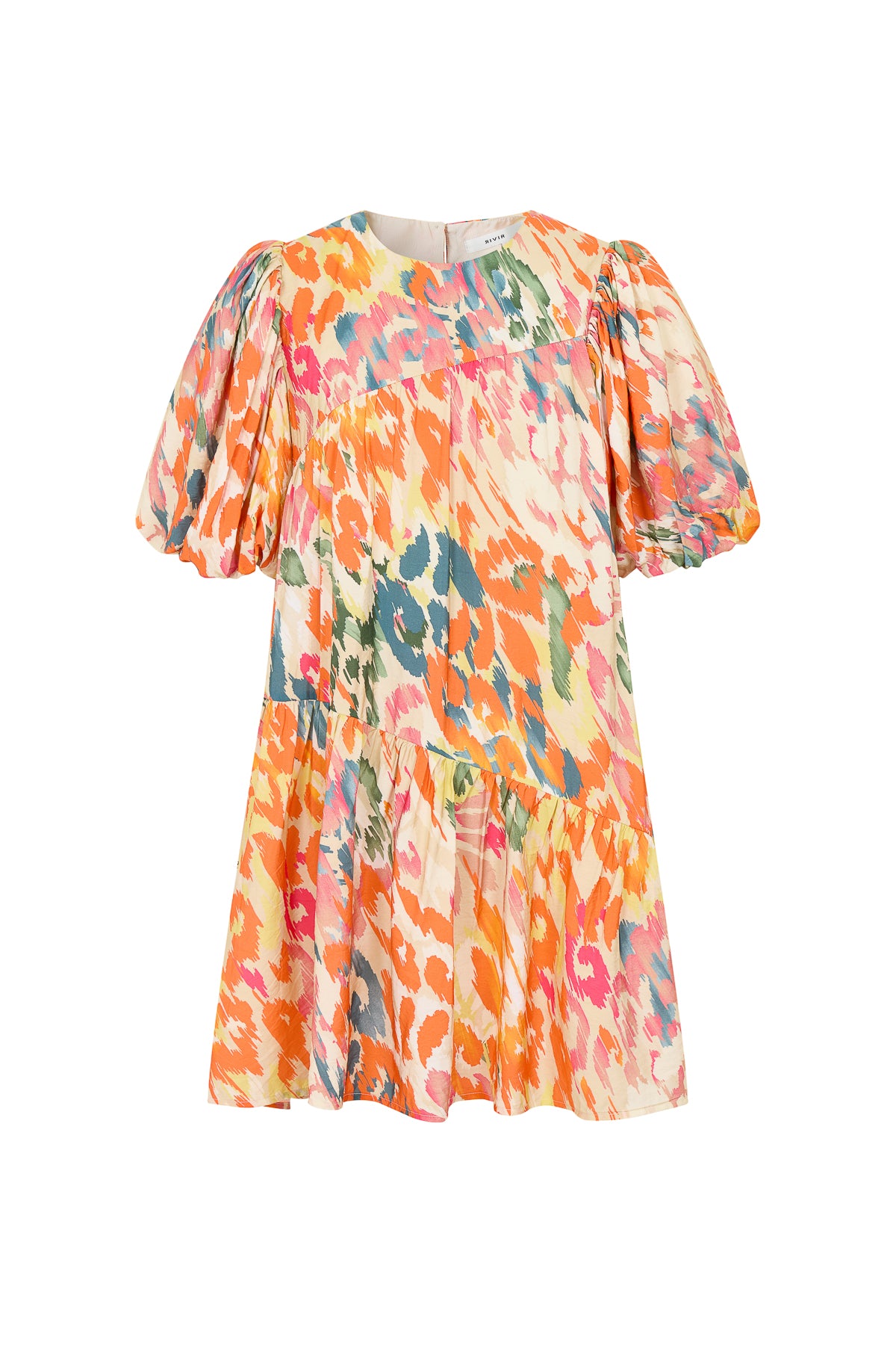 Audrey Tiered Mini Dress With Puff Sleeve