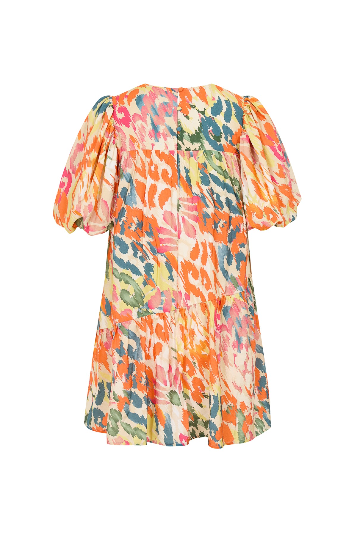Audrey Tiered Mini Dress With Puff Sleeve