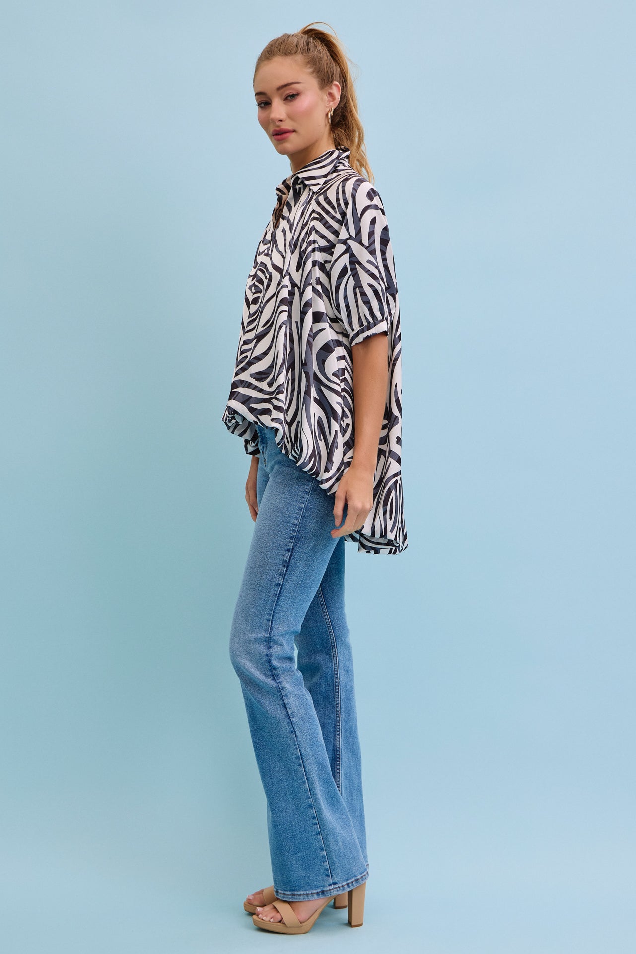 High-low Harmony Printed Top