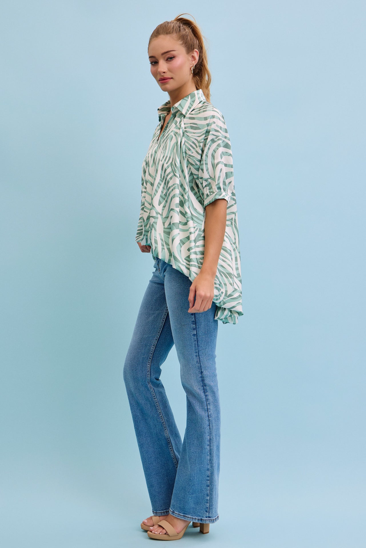 High-low Harmony Printed Top
