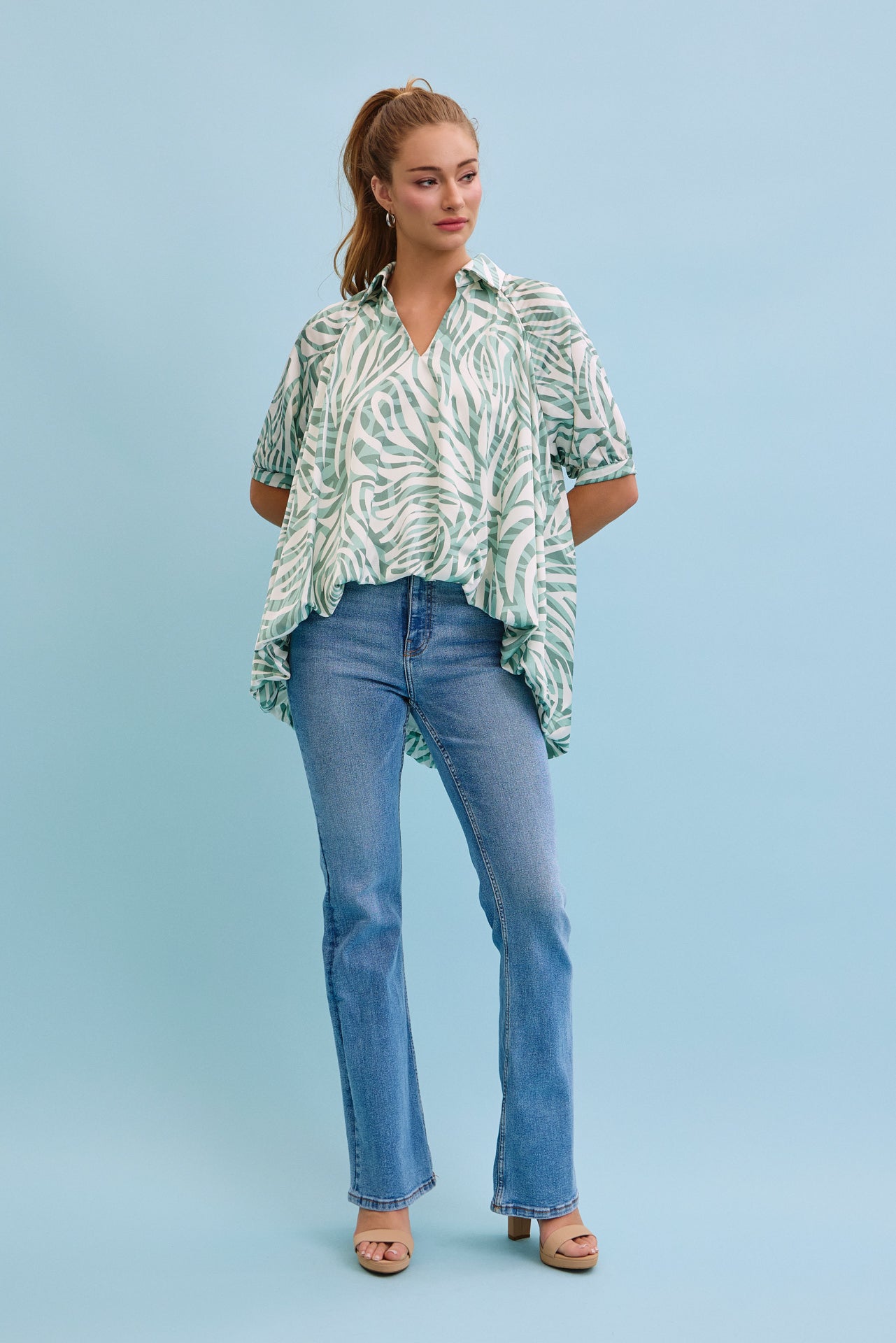 High-low Harmony Printed Top