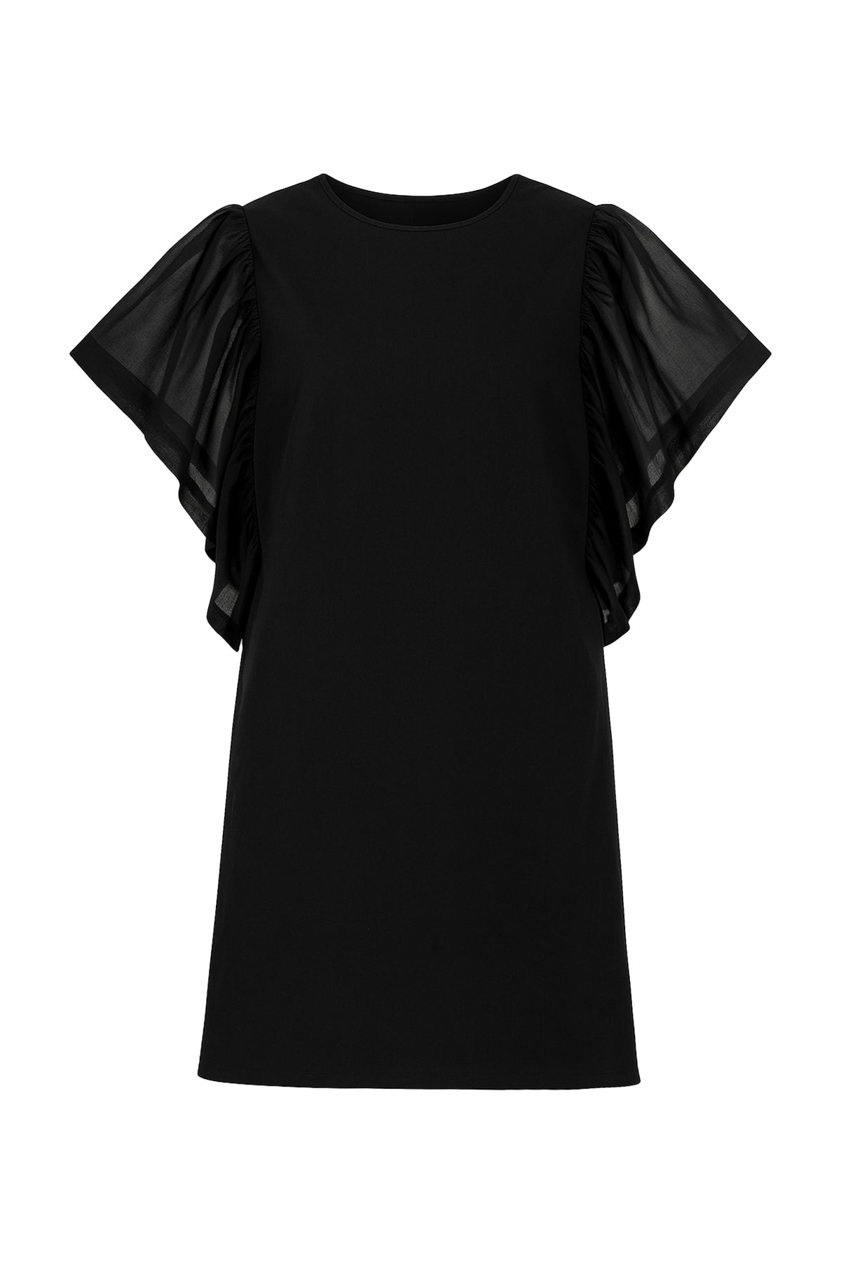 Airy Elegance Woven Oversized Sleeve Dress