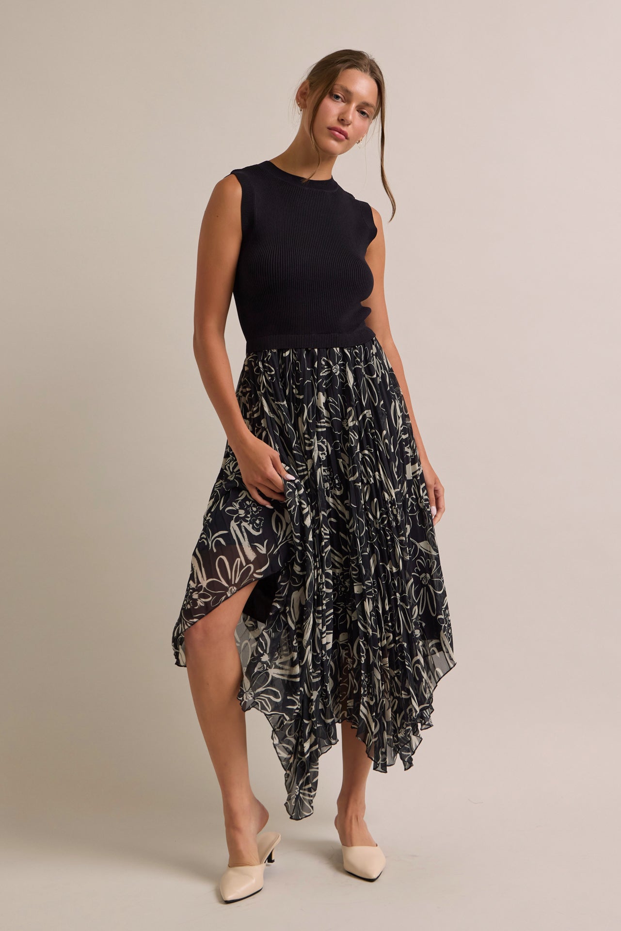 Fiorella Print Sleeveless Dress