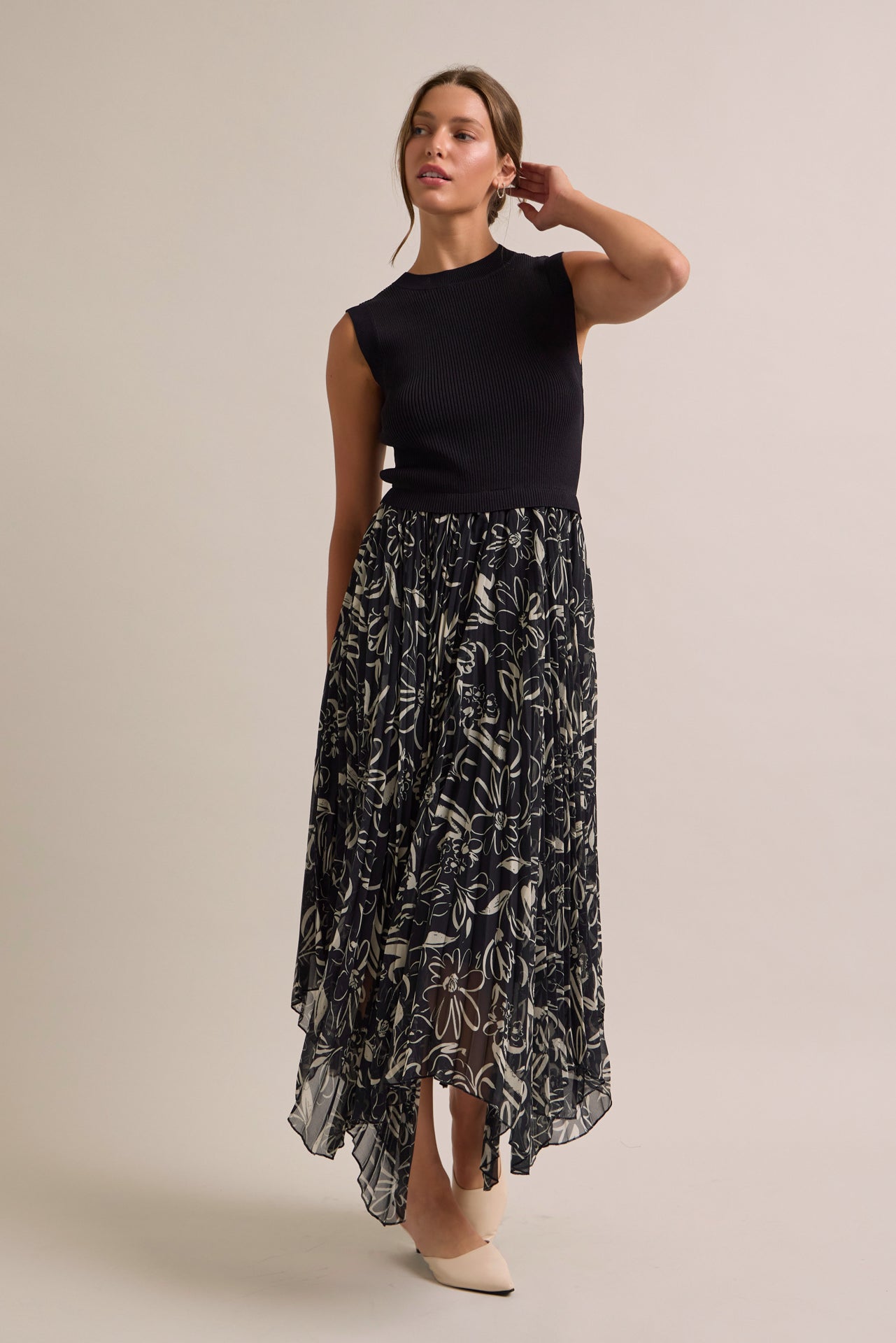 Fiorella Print Sleeveless Dress