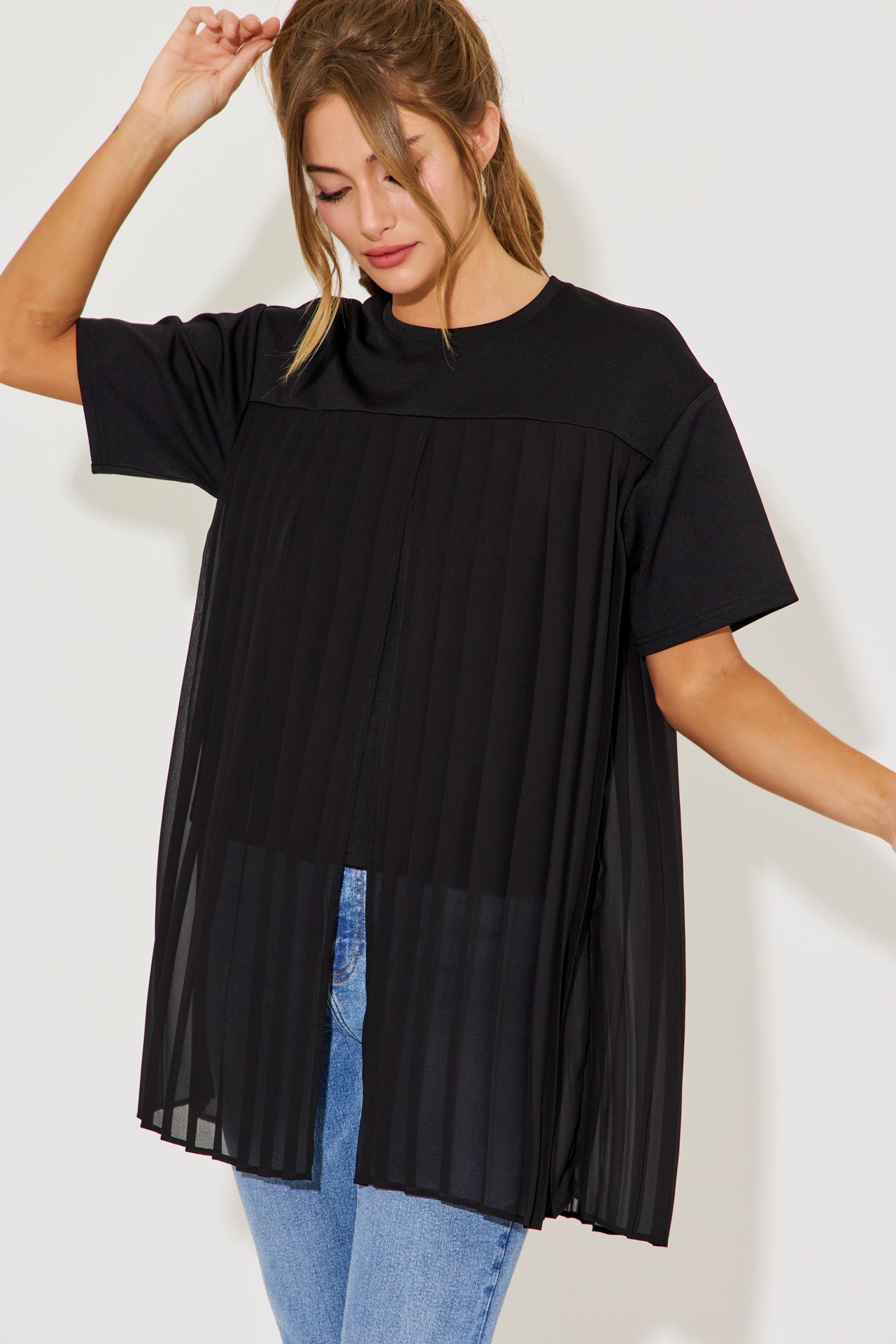 Maisie Pleated Short Sleeve Top