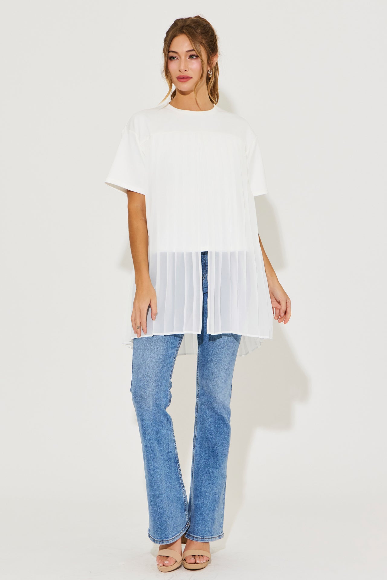 Maisie Pleated Short Sleeve Top