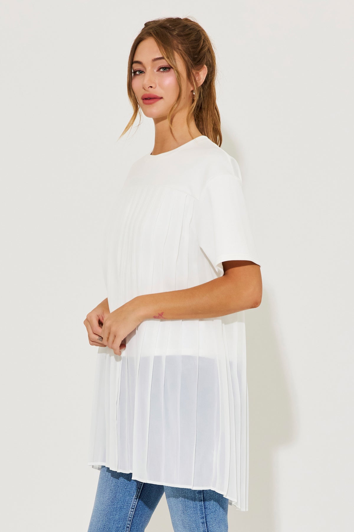 Maisie Pleated Short Sleeve Top