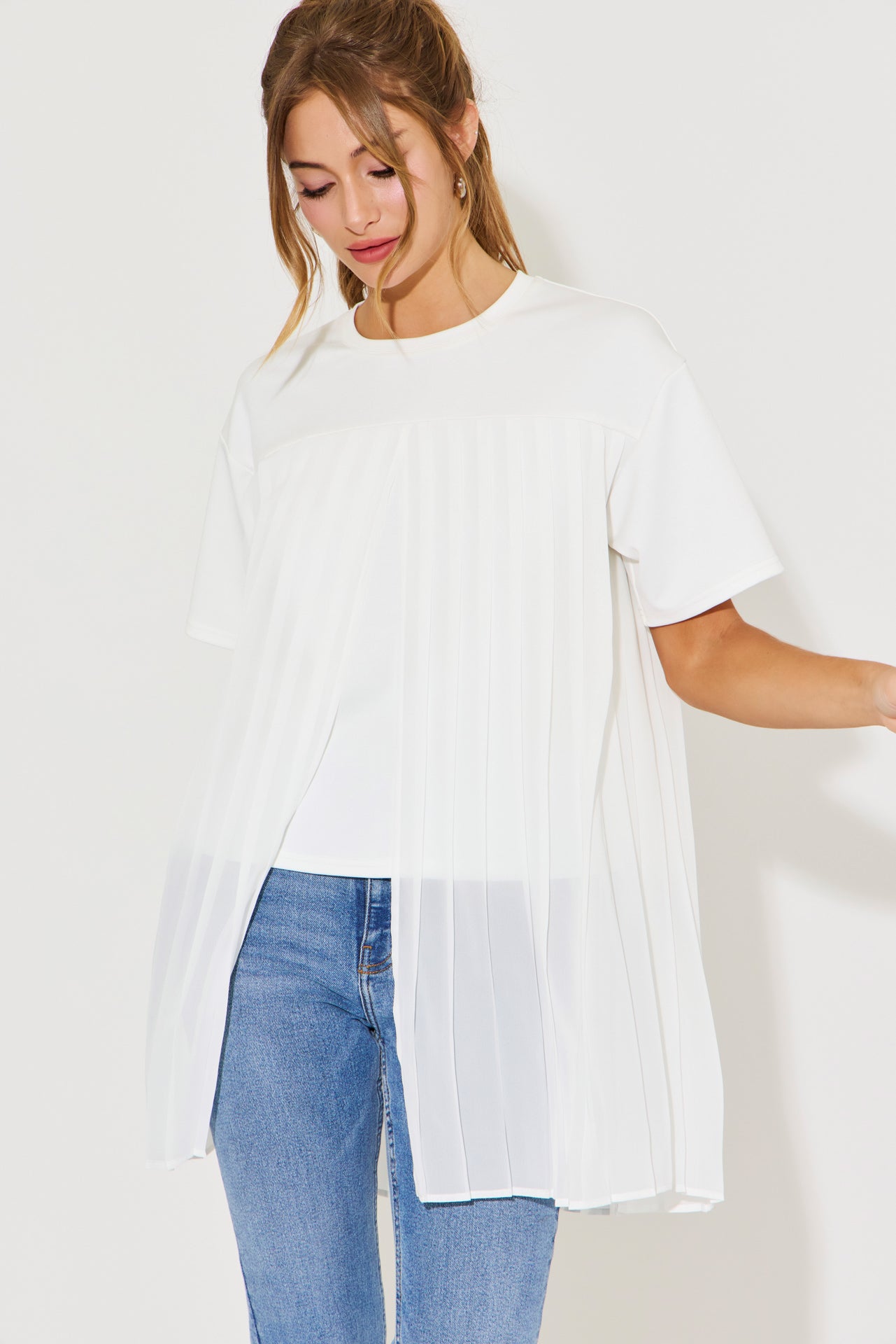 Maisie Pleated Short Sleeve Top