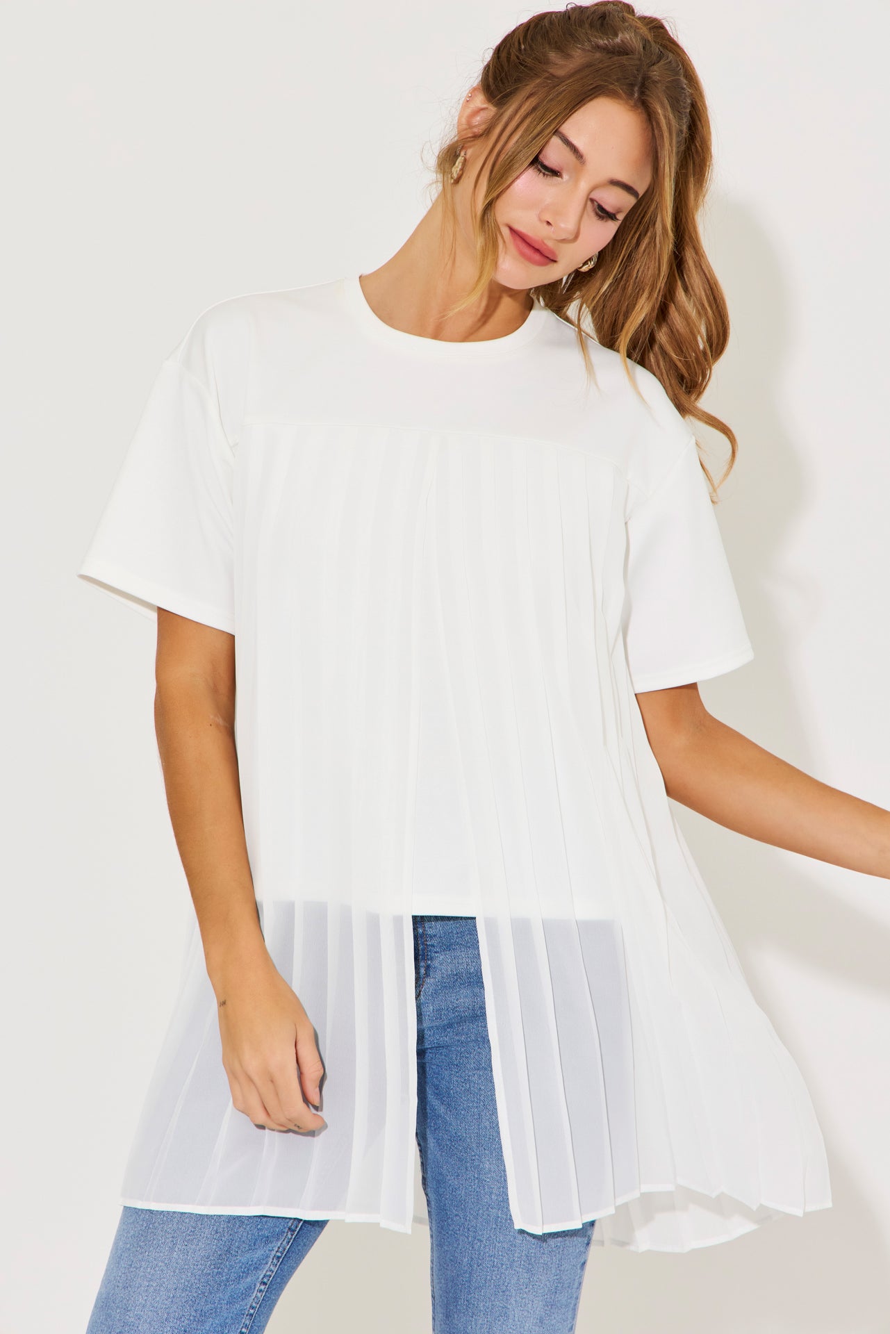 Maisie Pleated Short Sleeve Top