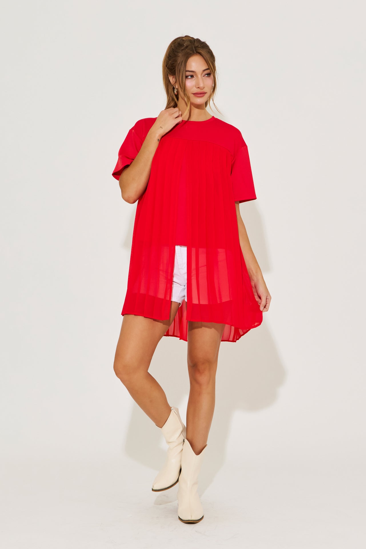 Maisie Pleated Short Sleeve Top