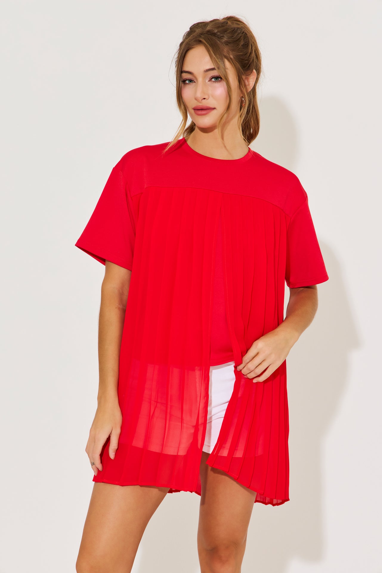 Maisie Pleated Short Sleeve Top