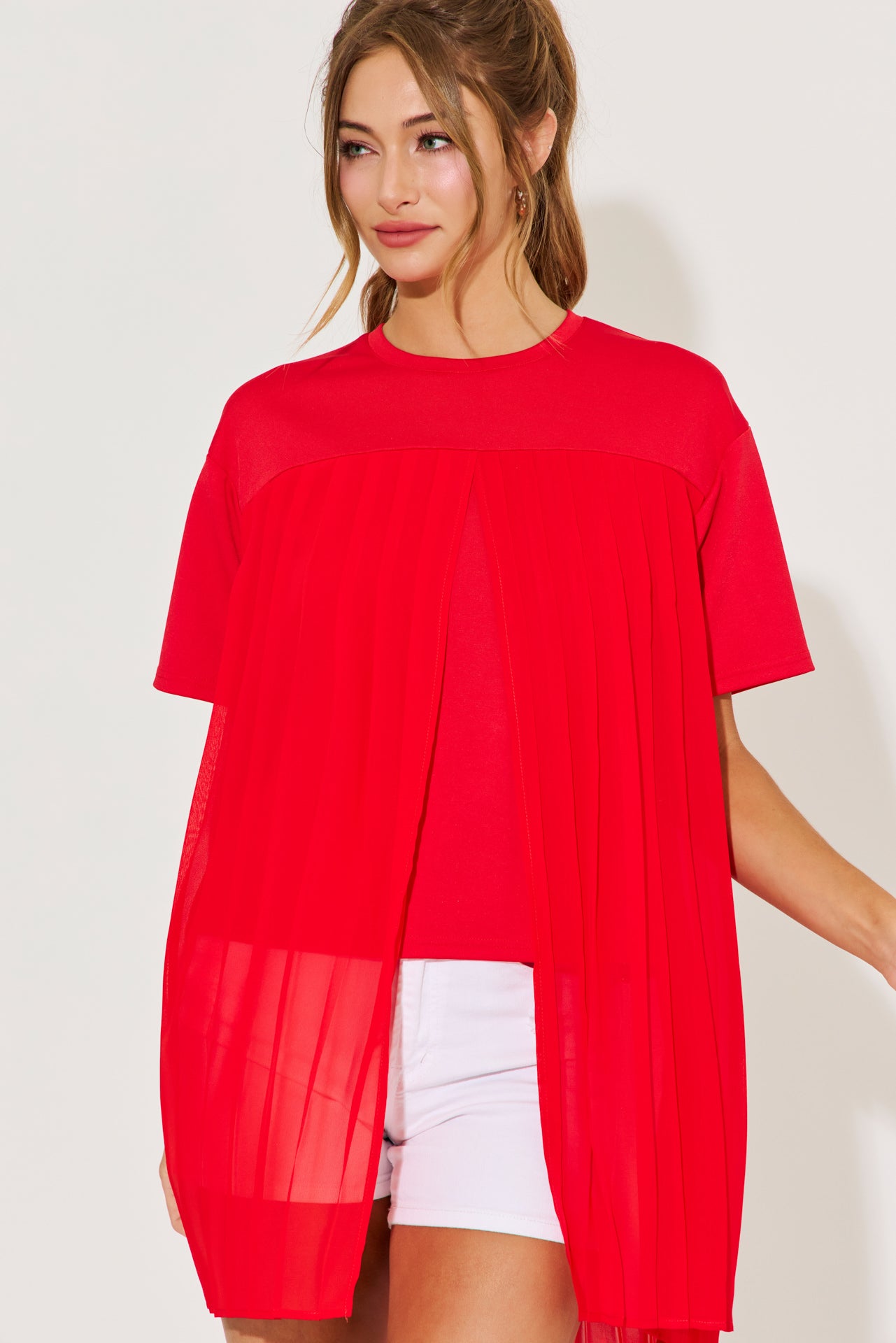 Maisie Pleated Short Sleeve Top