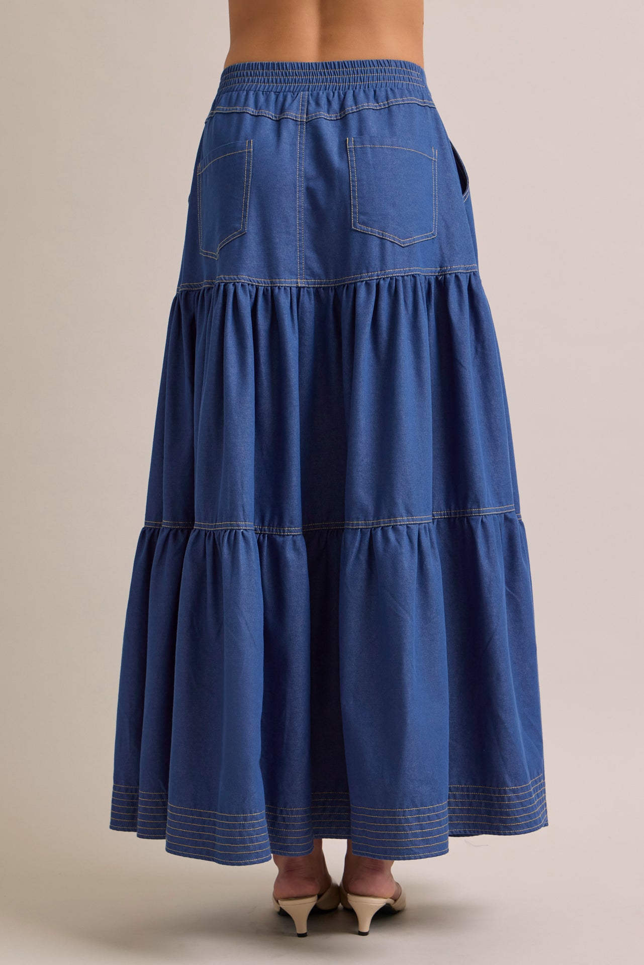 Eliza Denim Tiered Skirt