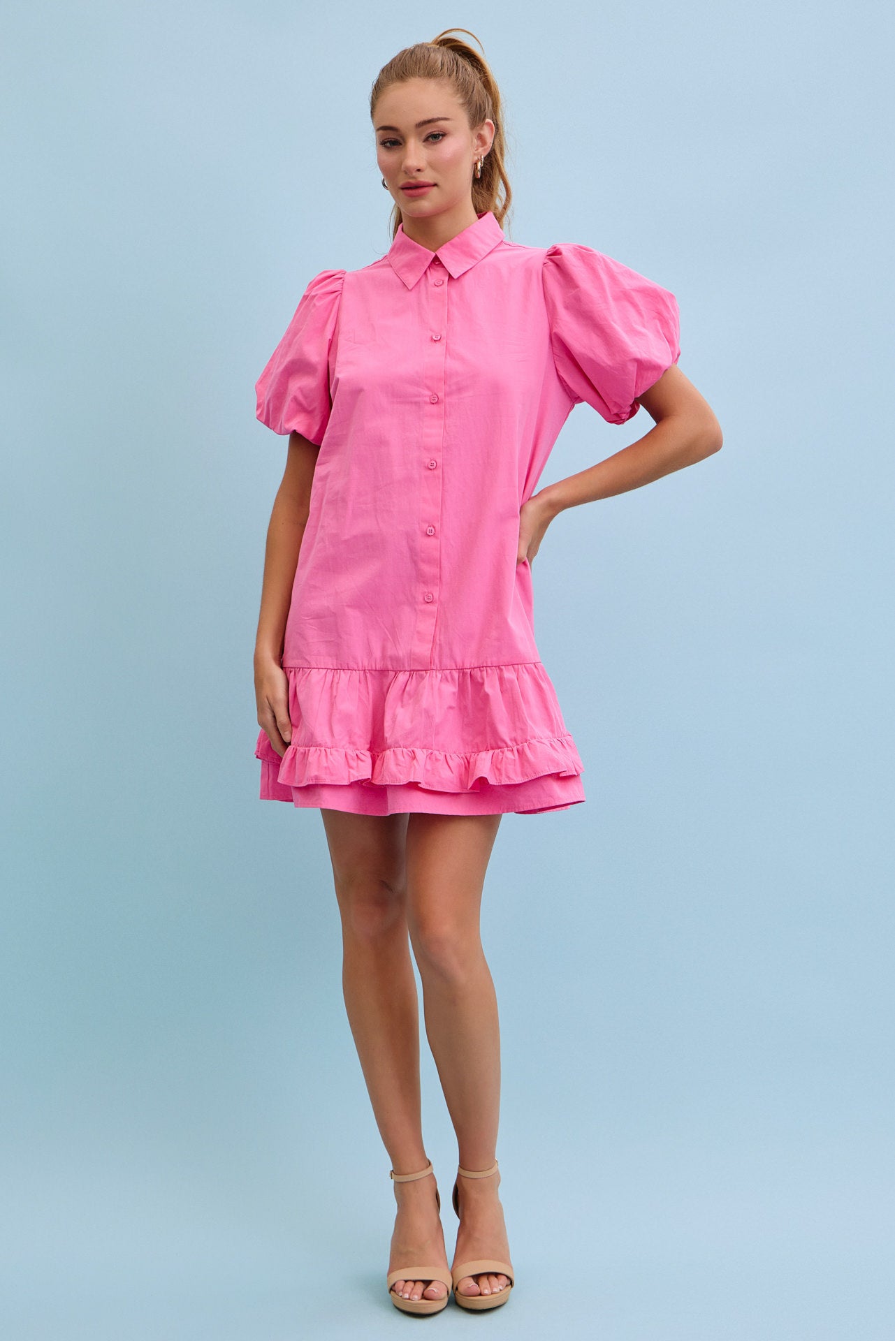 Voluminous Charm Woven Dress