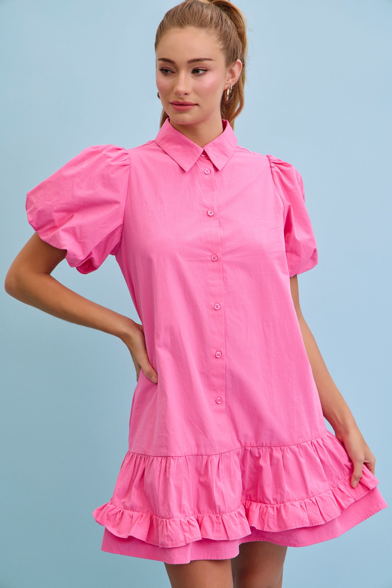 Voluminous Charm Woven Dress