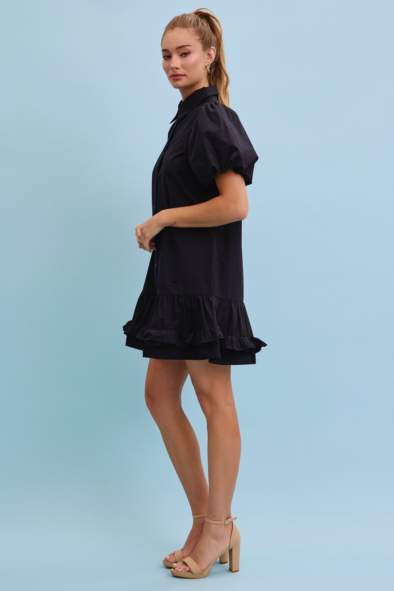 Voluminous Charm Woven Dress