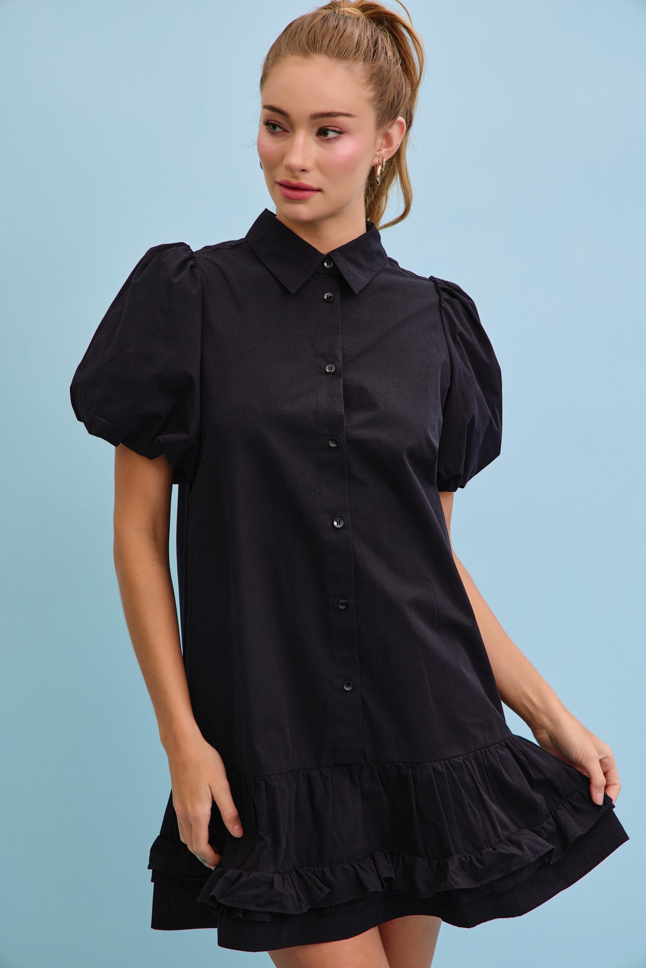 Voluminous Charm Woven Dress