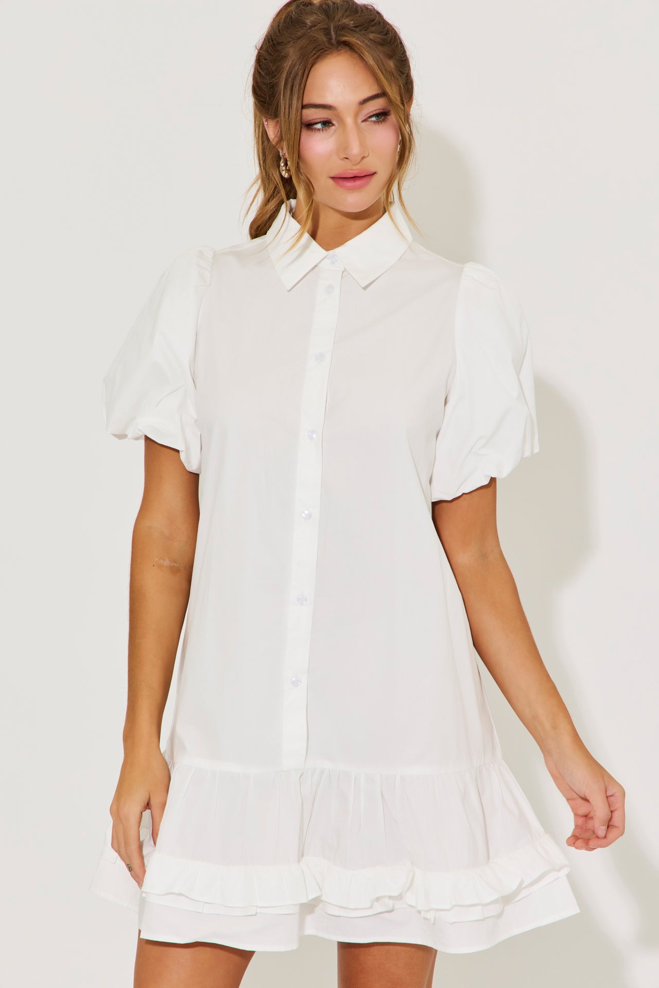 Voluminous Charm Woven Dress