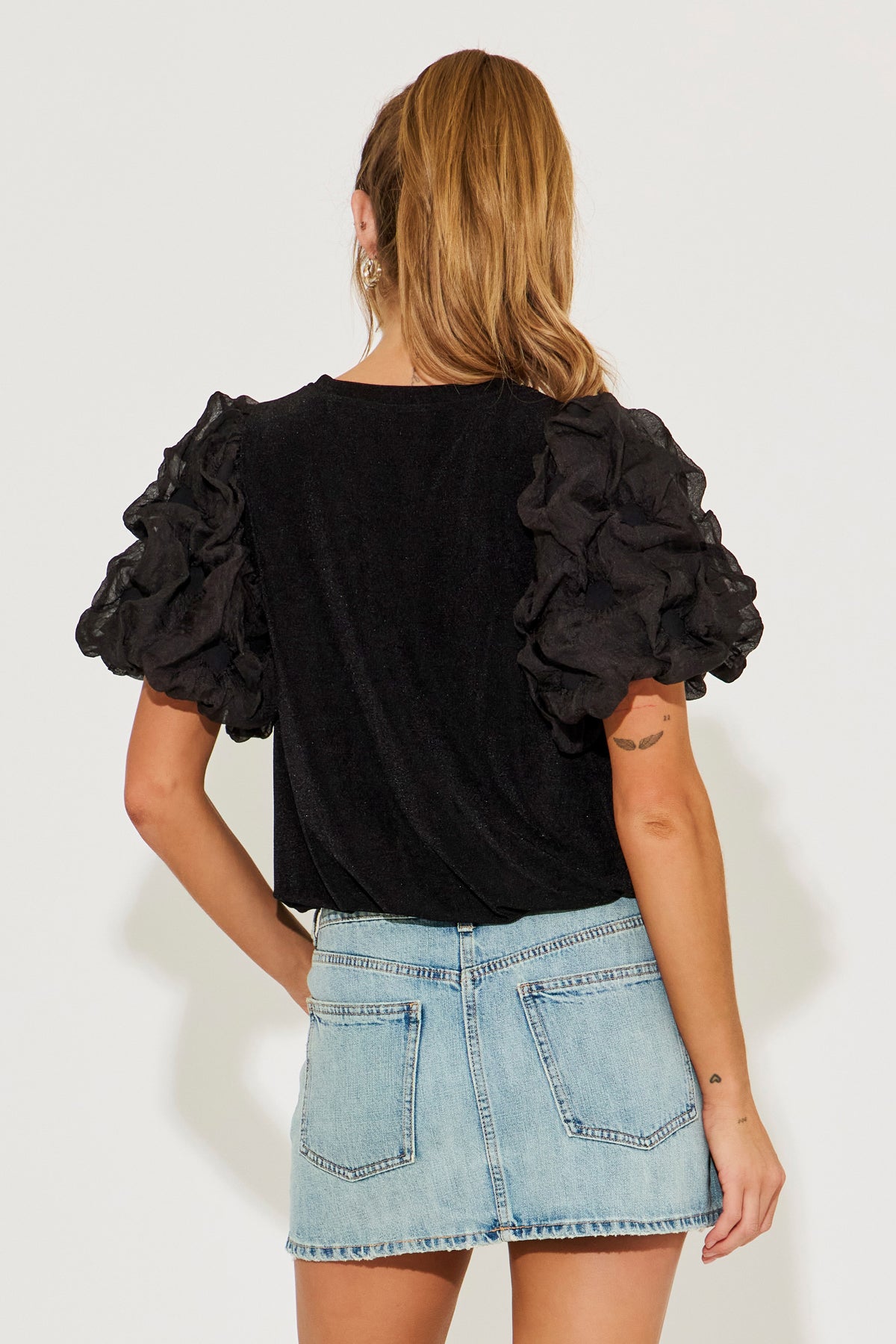 Cloud Burst Knit Puff Top
