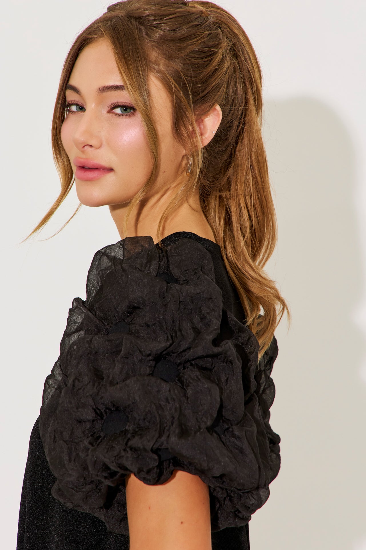 Cloud Burst Knit Puff Top