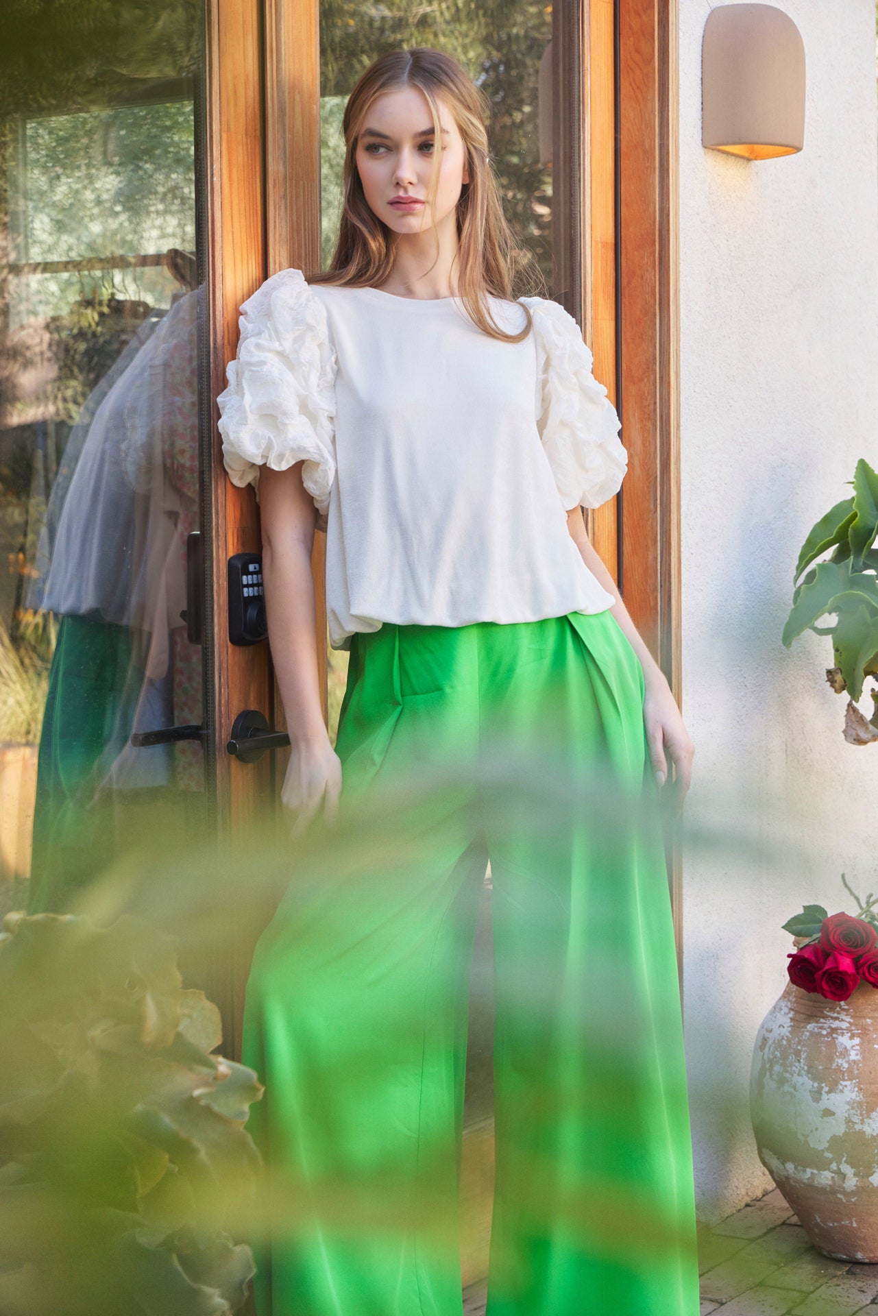 Cloud Burst Knit Puff Top