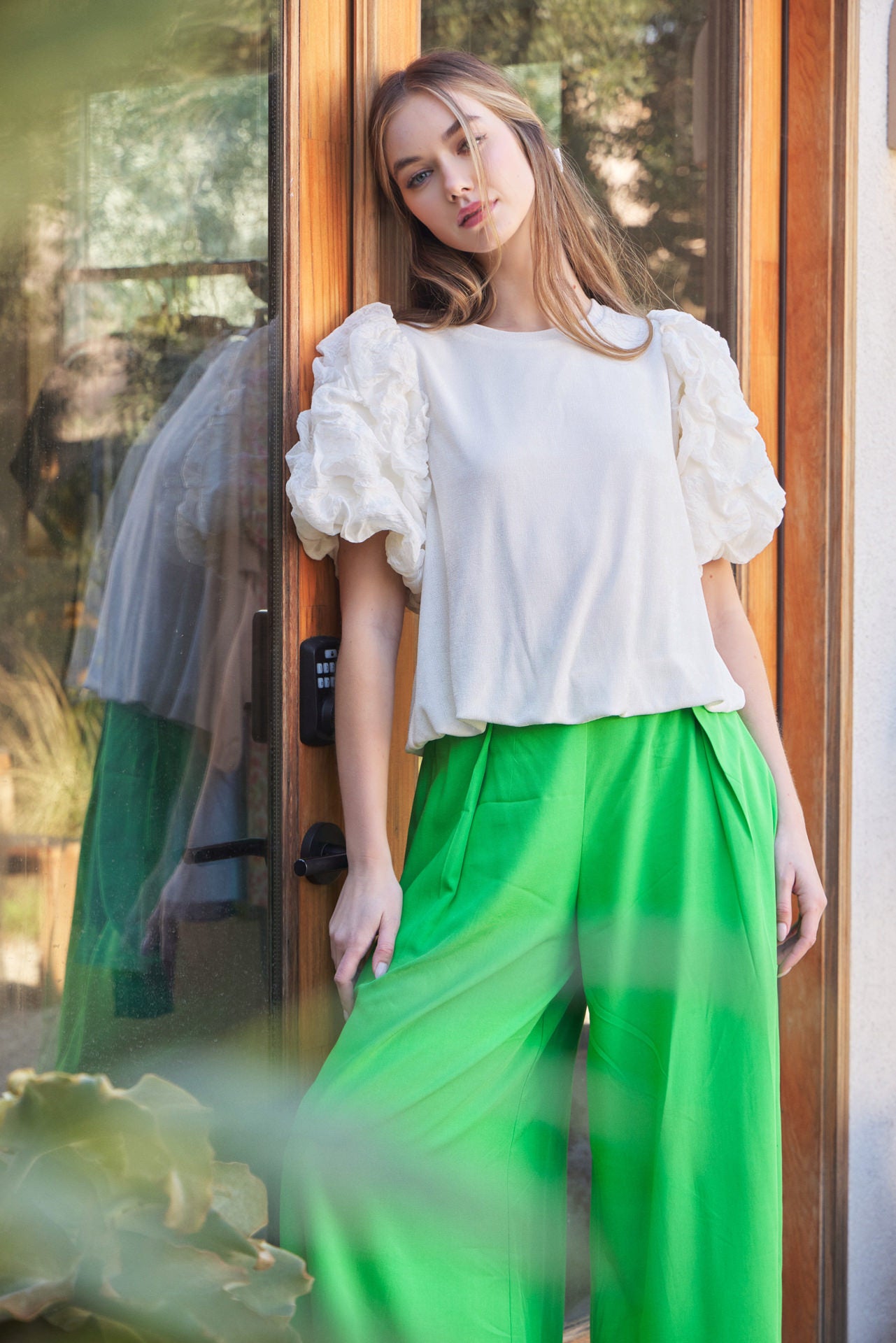 Cloud Burst Knit Puff Top