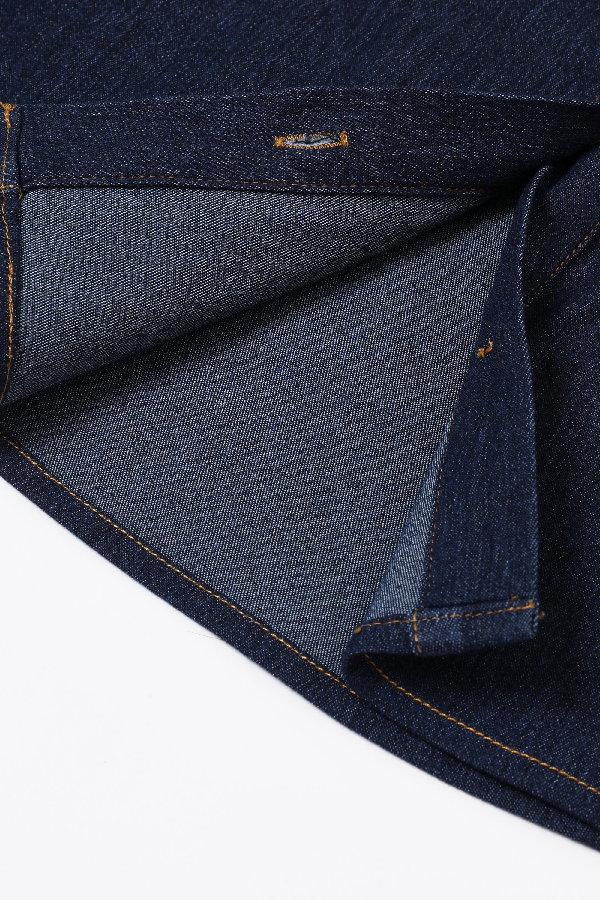 Bow Accent Denim Shirt