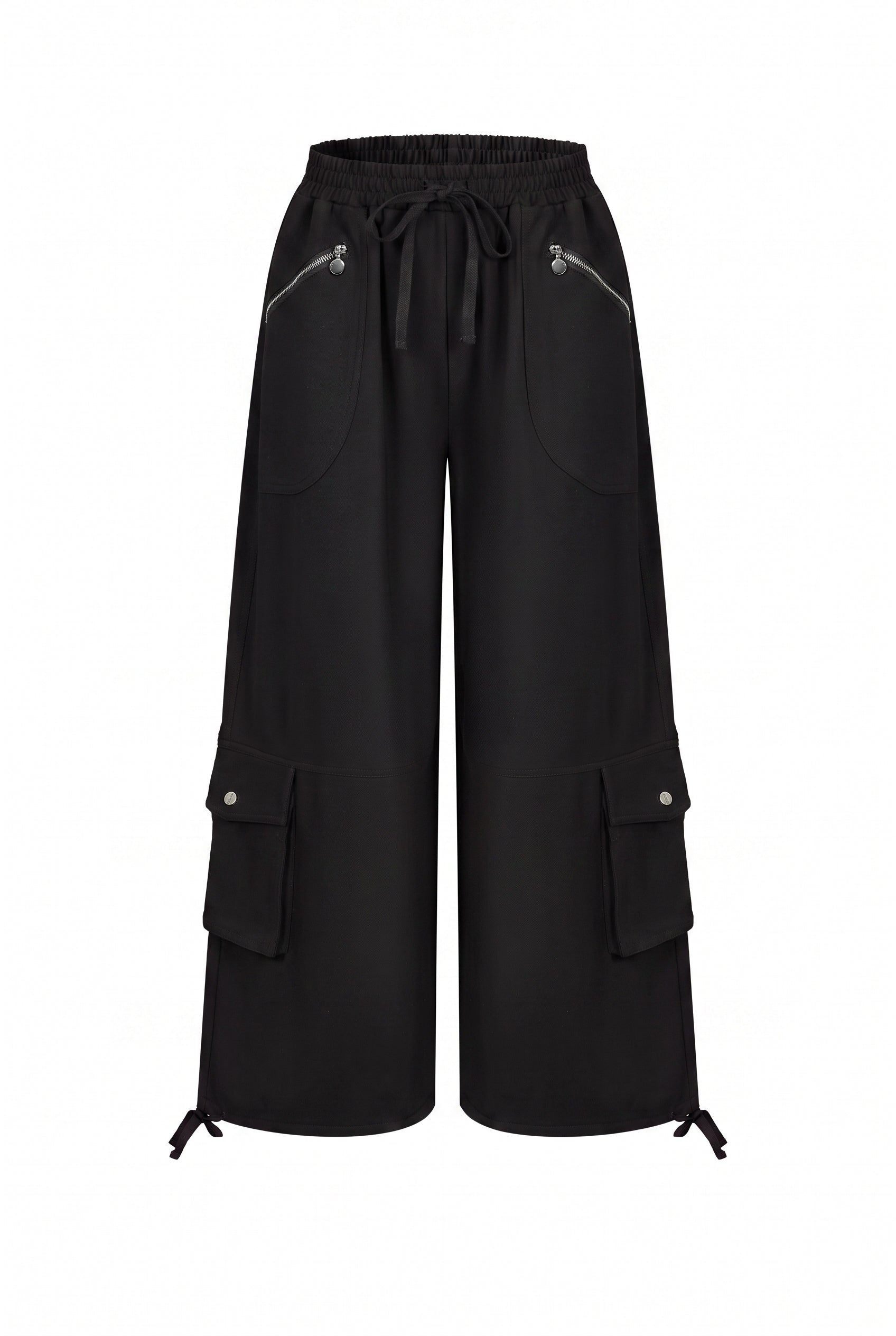 Anette Smocked Waist Balloon Sweatpants With Cargo Pockets