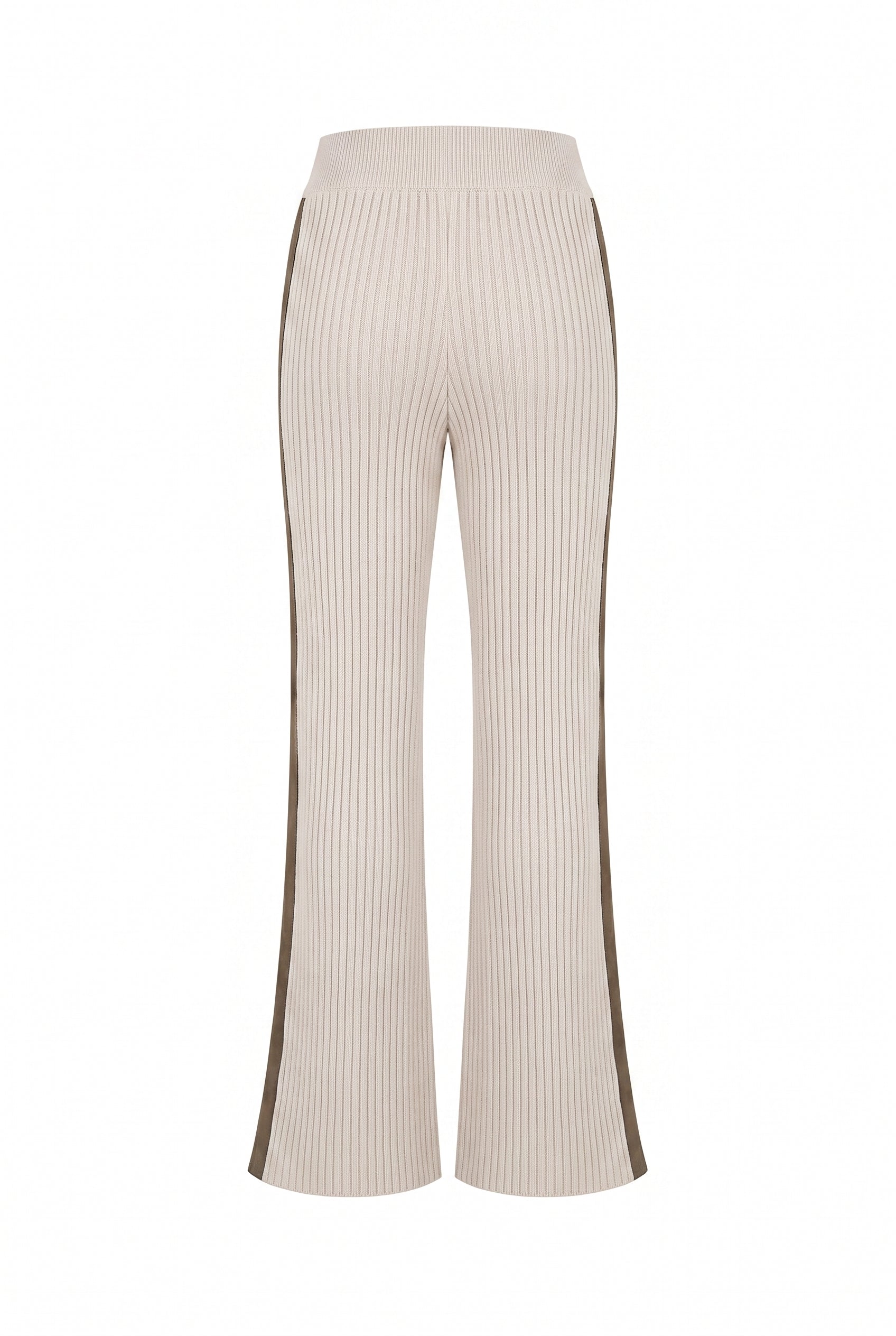 Ribbed Suede Stripe Wide Pants