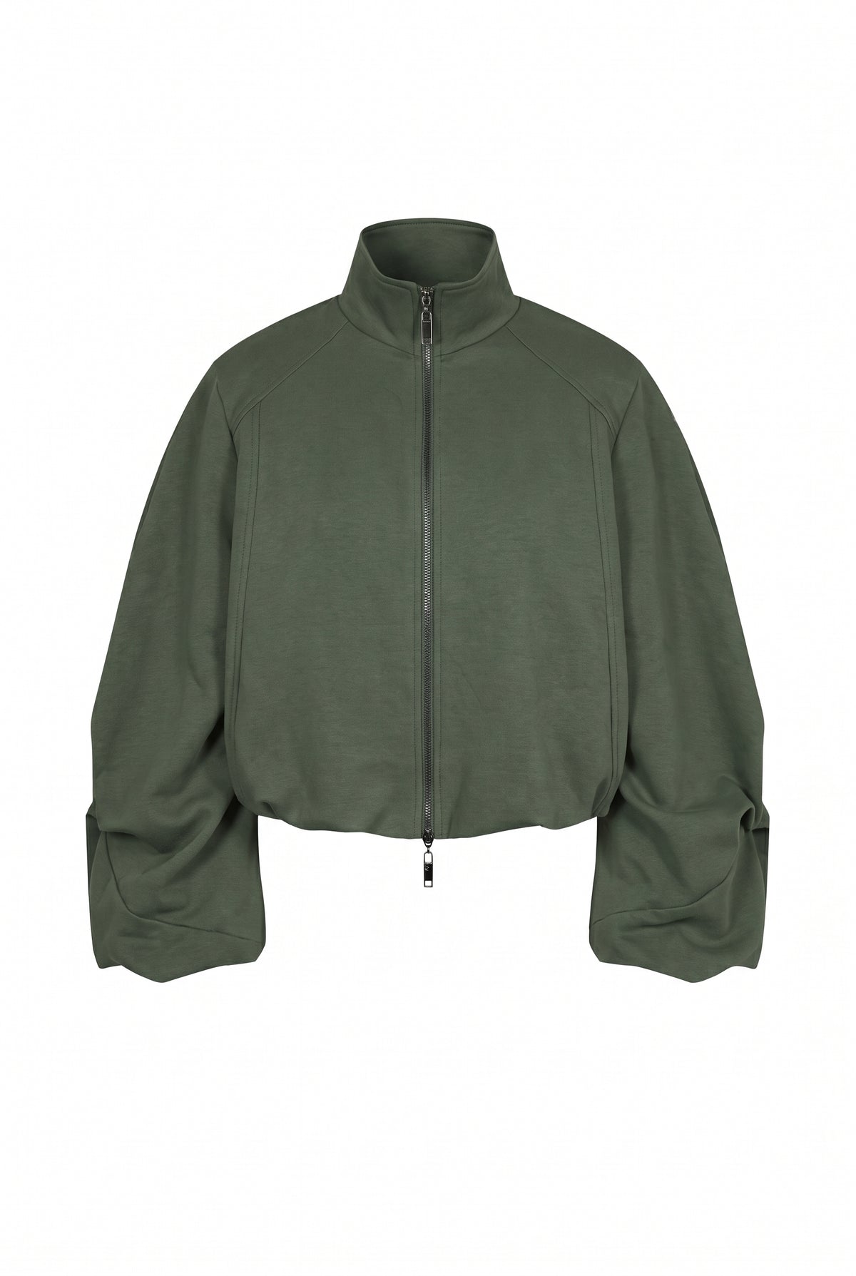 Pleated Sleeves Knit Jacket