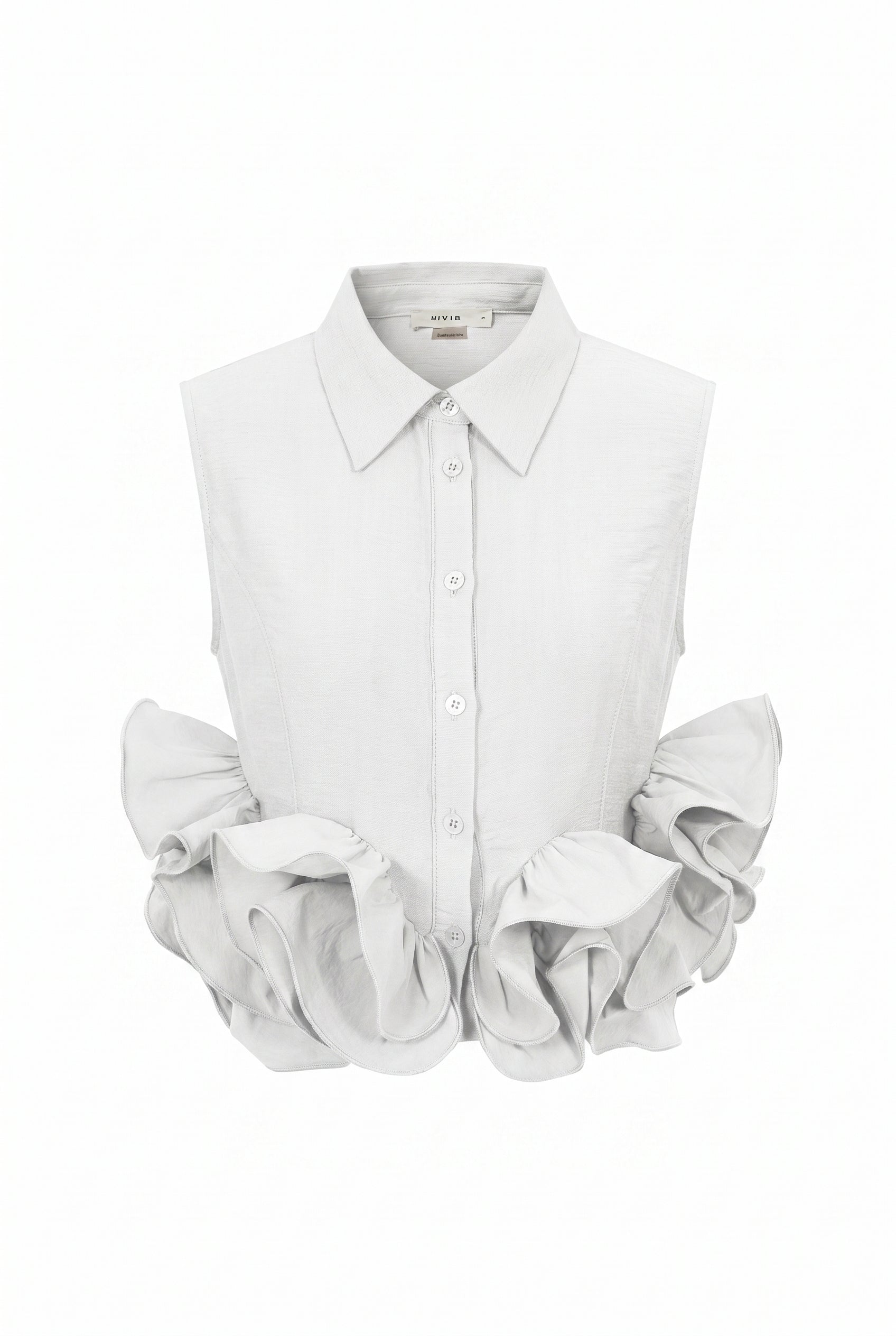 Zoe Woven Sleeveless Ruffle Shirt