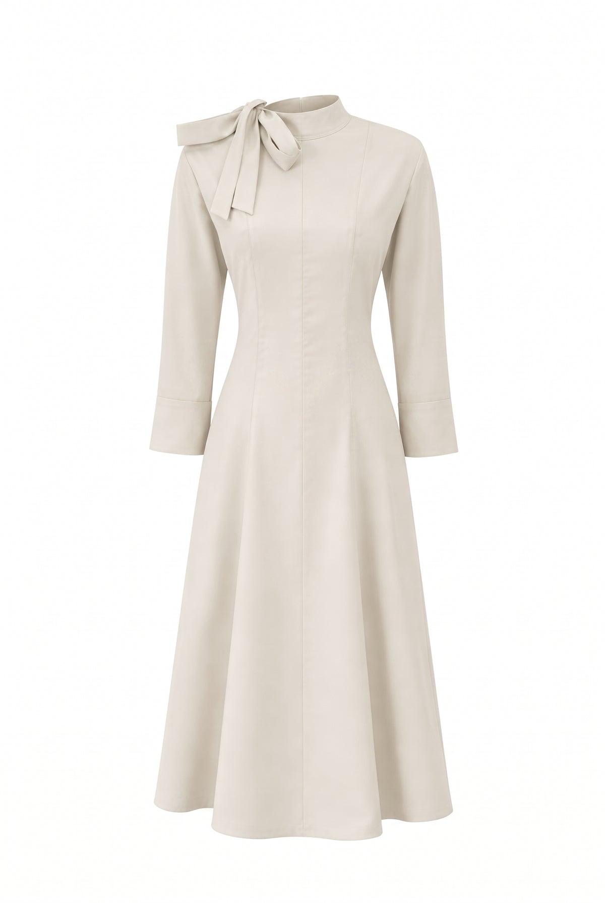 Paulette Woven Midi Dress With Shoulder Cut Out And Tie