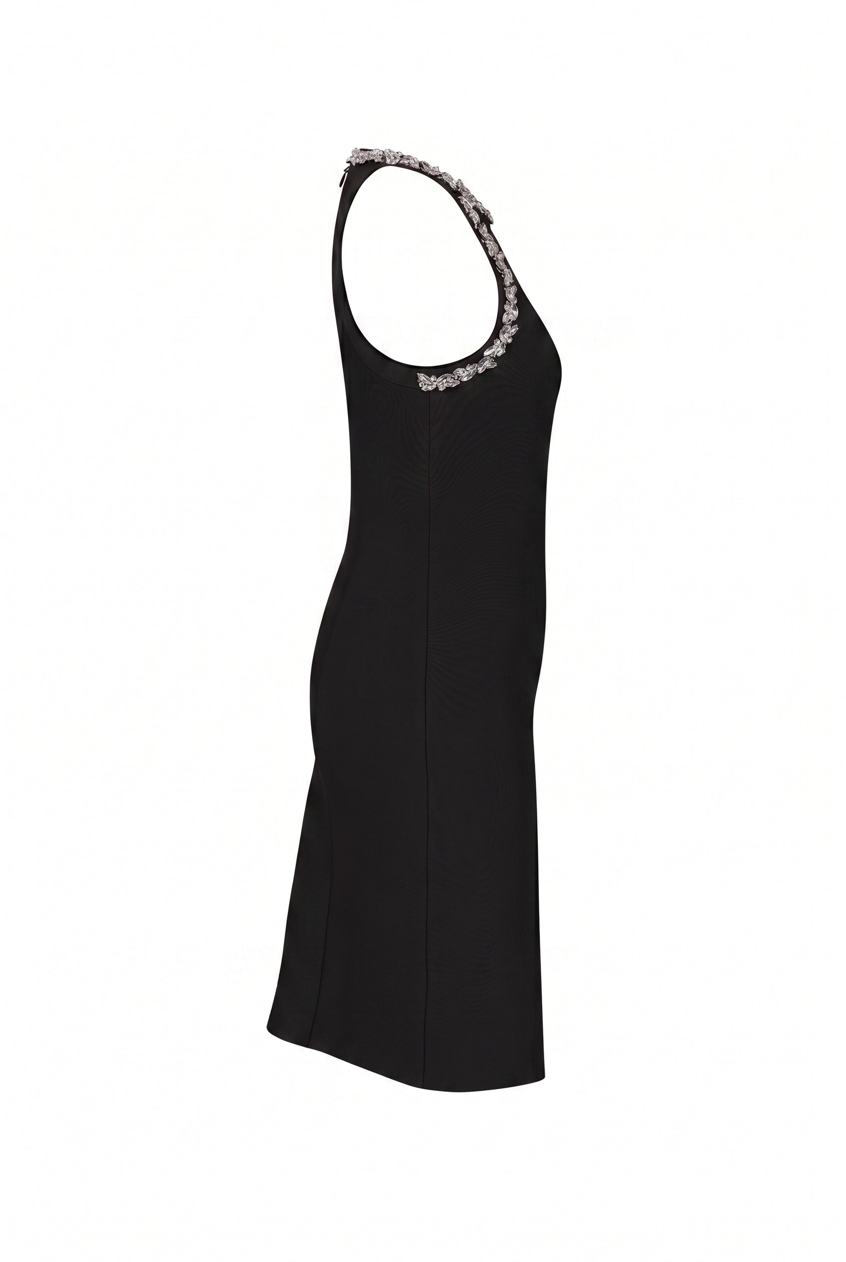 Sleeveless Bandage Dress with Rhinestones