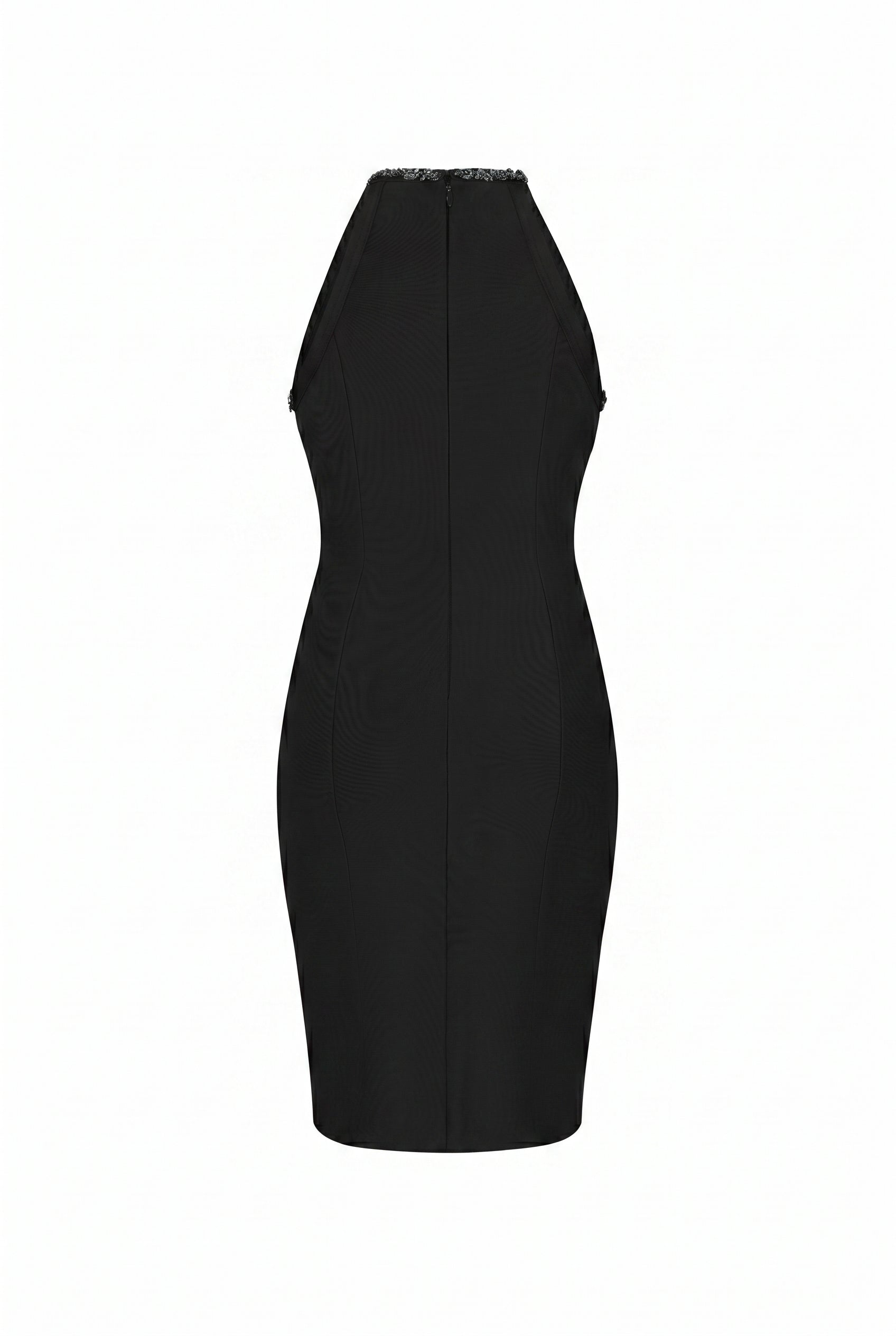 Sleeveless Bandage Dress with Rhinestones