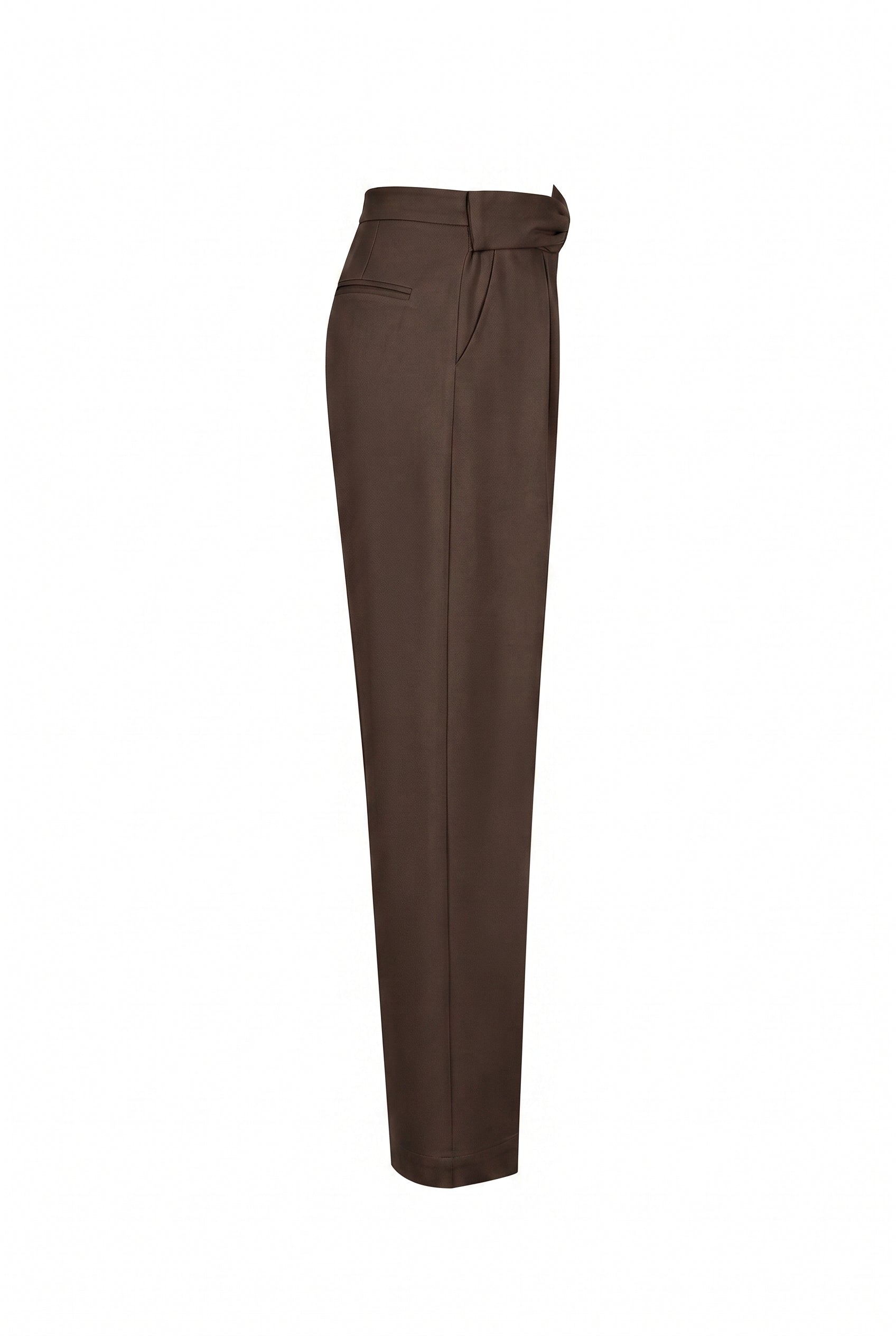 Marie Pleated Knit Pants With Bow