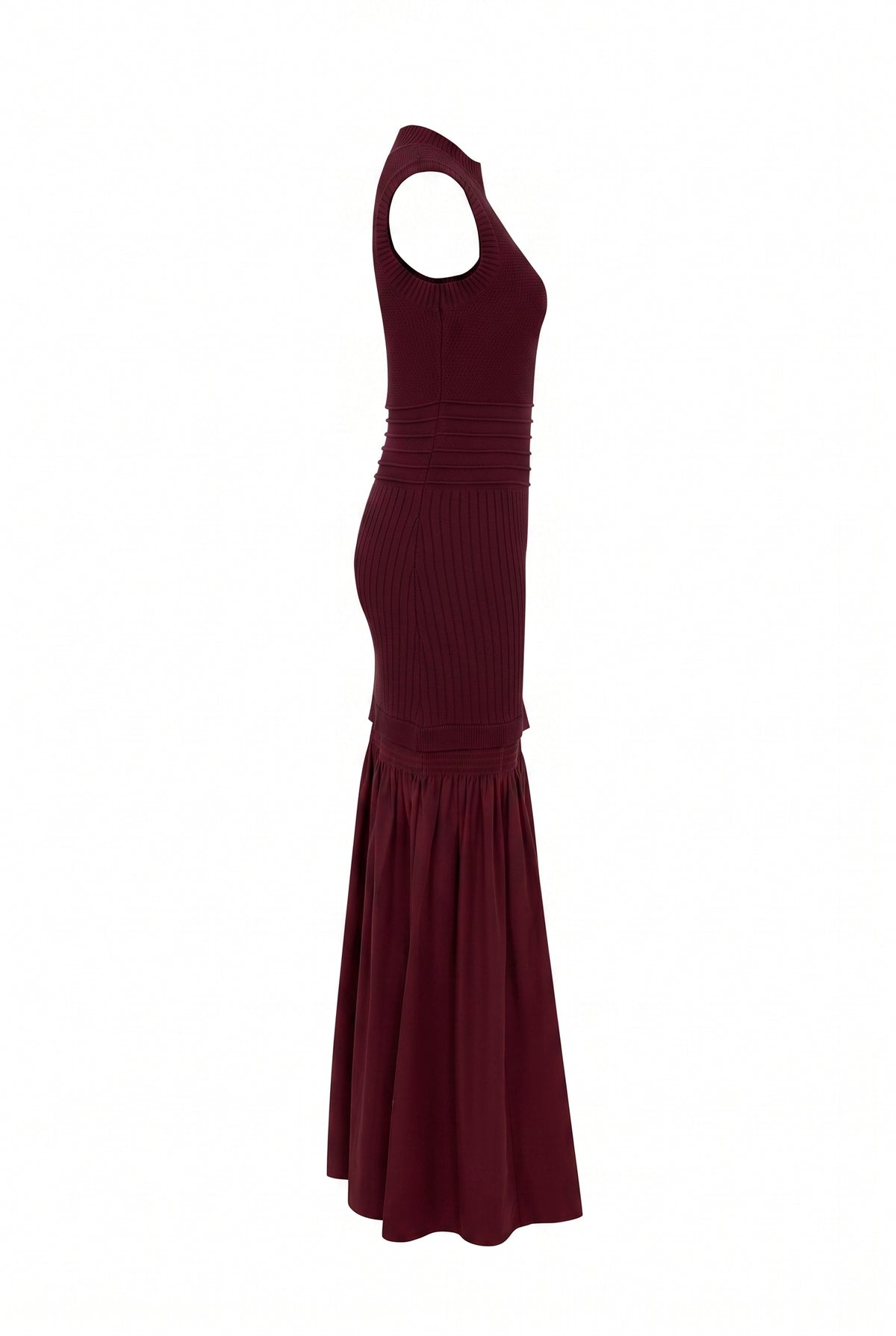 Mock-Neck Drop-Waist Sweater Midi Dress