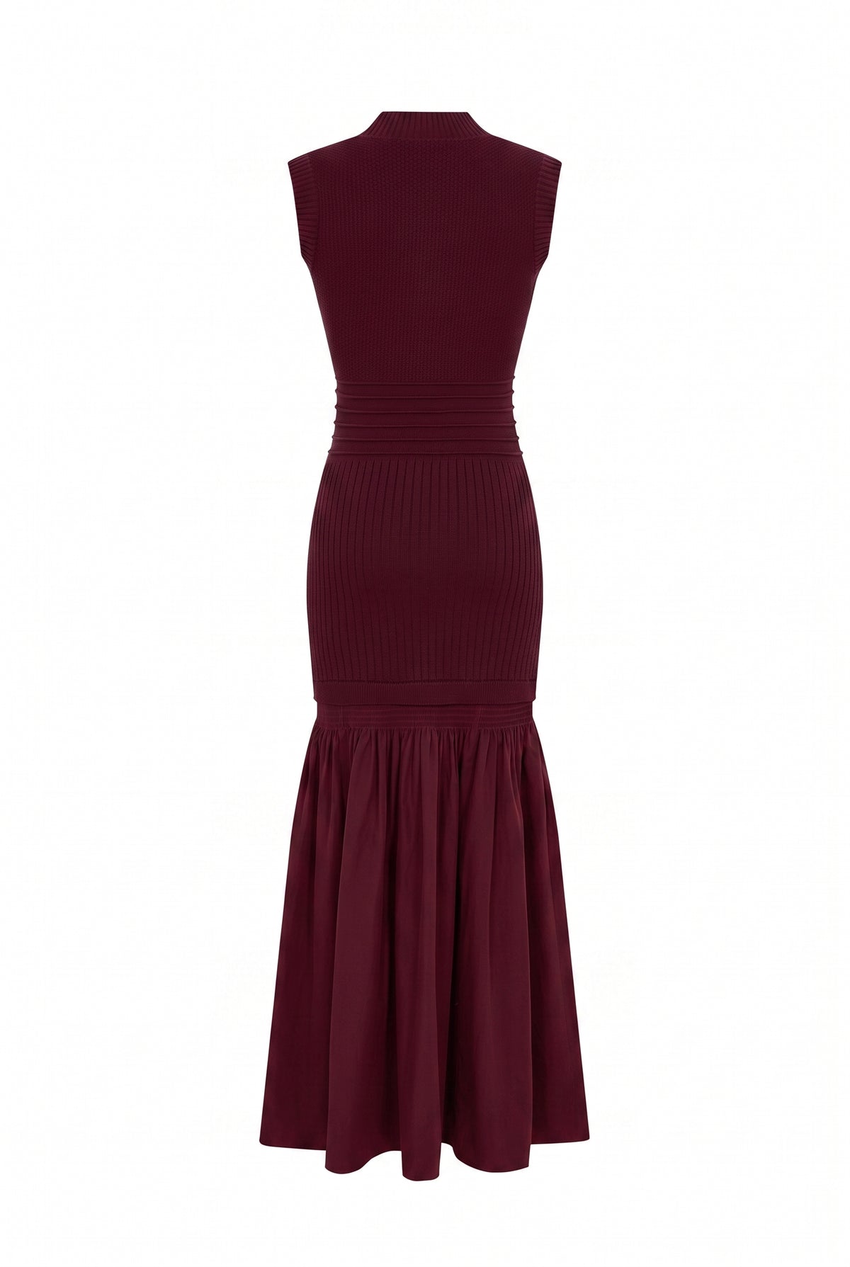 Mock-Neck Drop-Waist Sweater Midi Dress