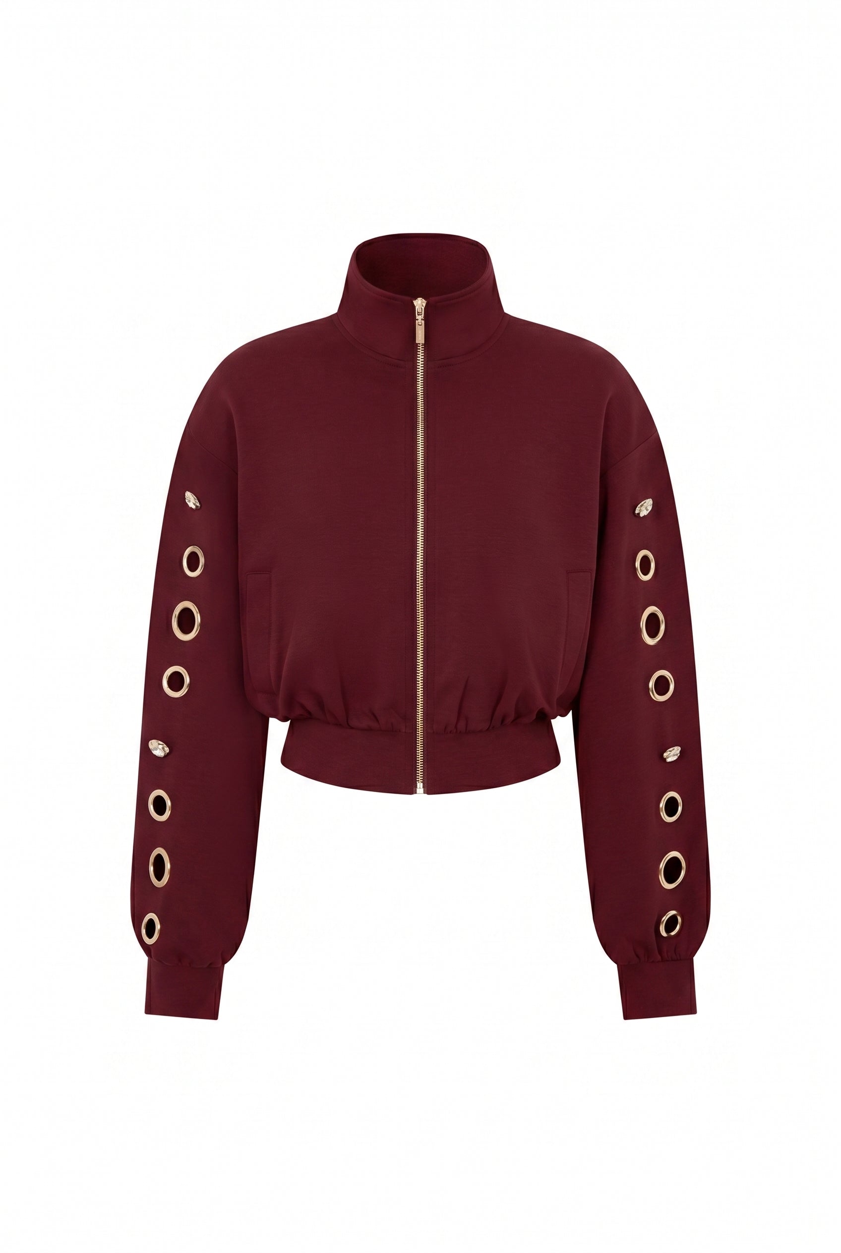 Grommet Detail Sweat Jacket