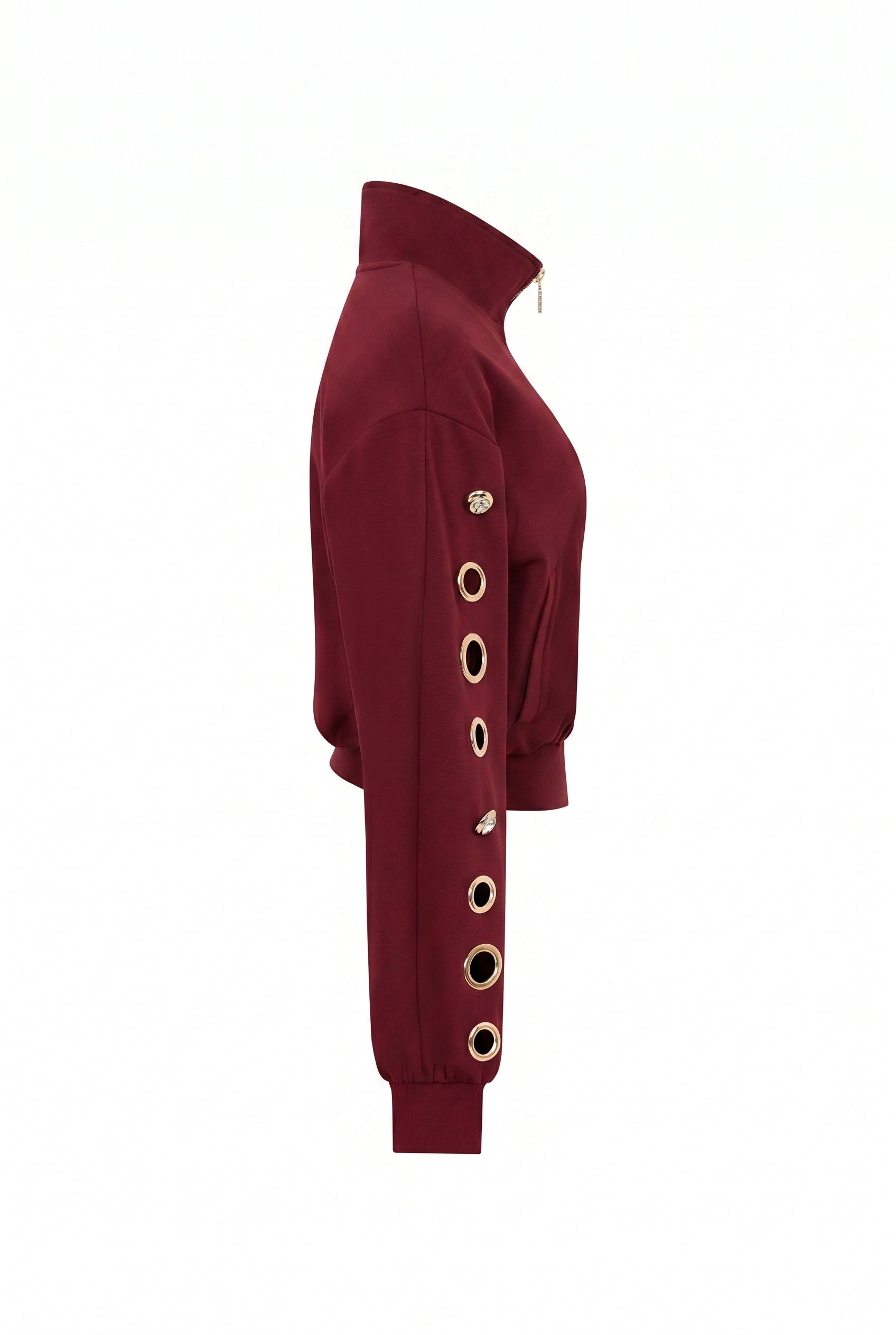 Grommet Detail Sweat Jacket