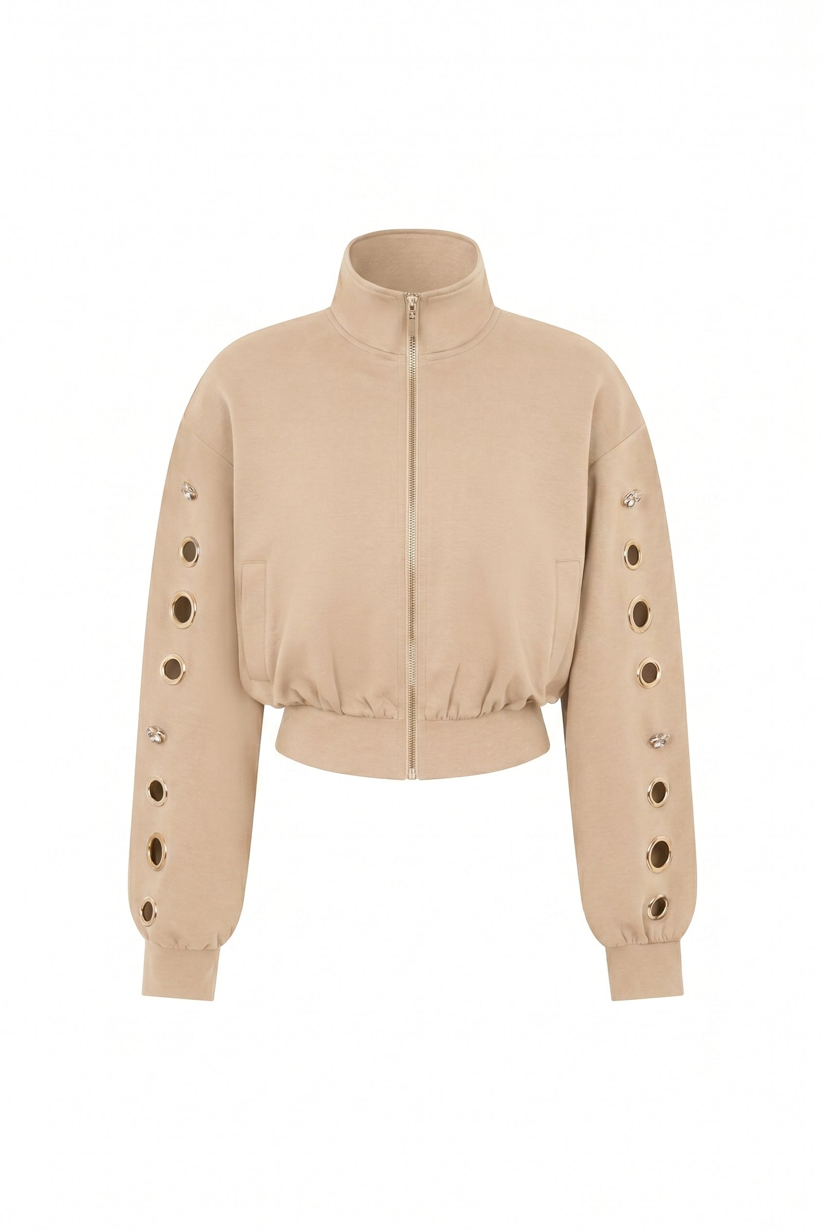 Grommet Detail Sweat Jacket