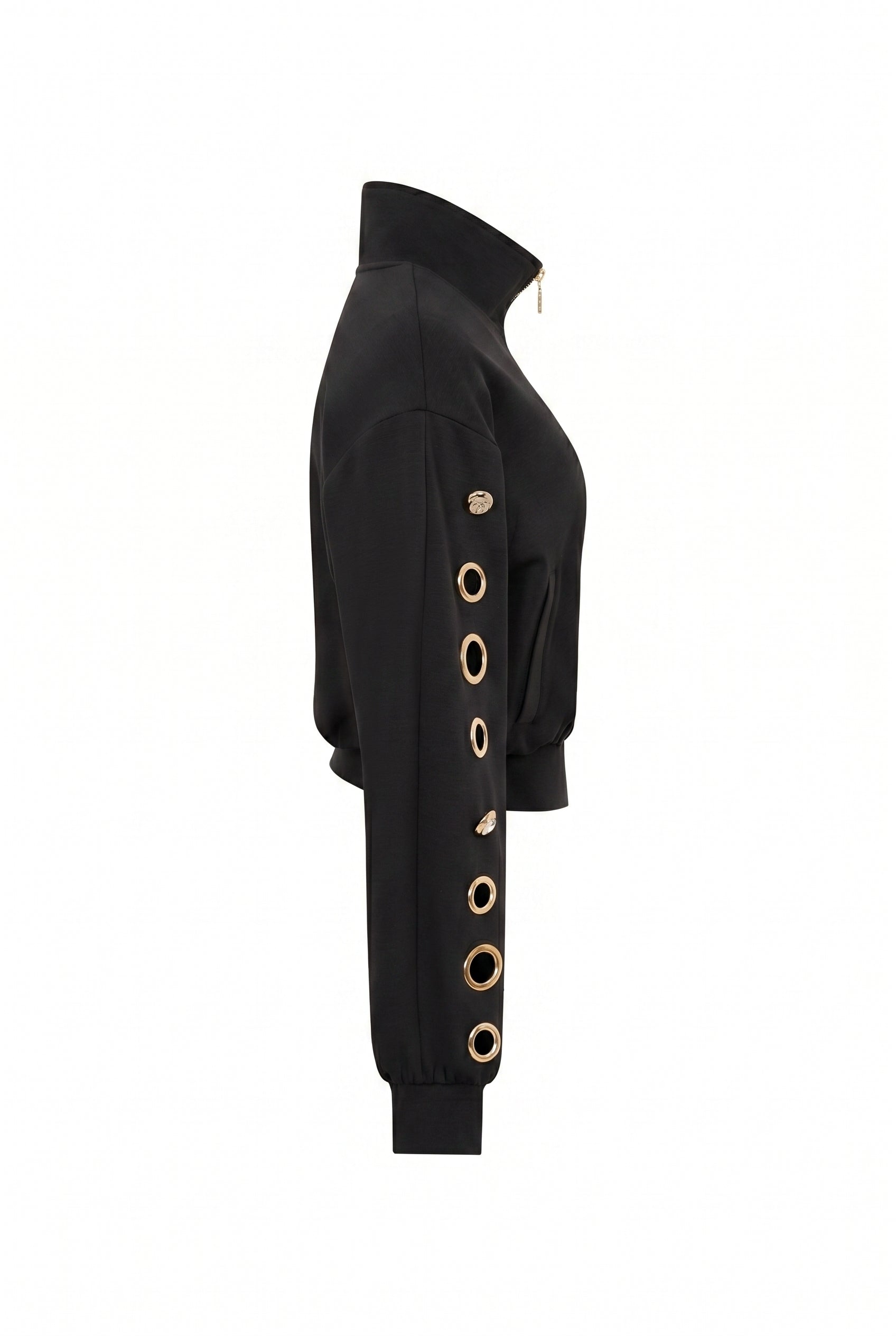 Grommet Detail Sweat Jacket