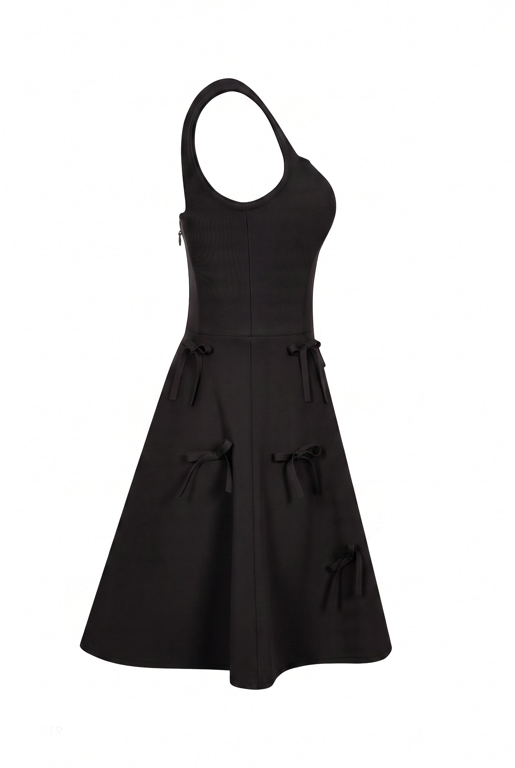 Bandage Sleeveless Flare Dress with Bows
