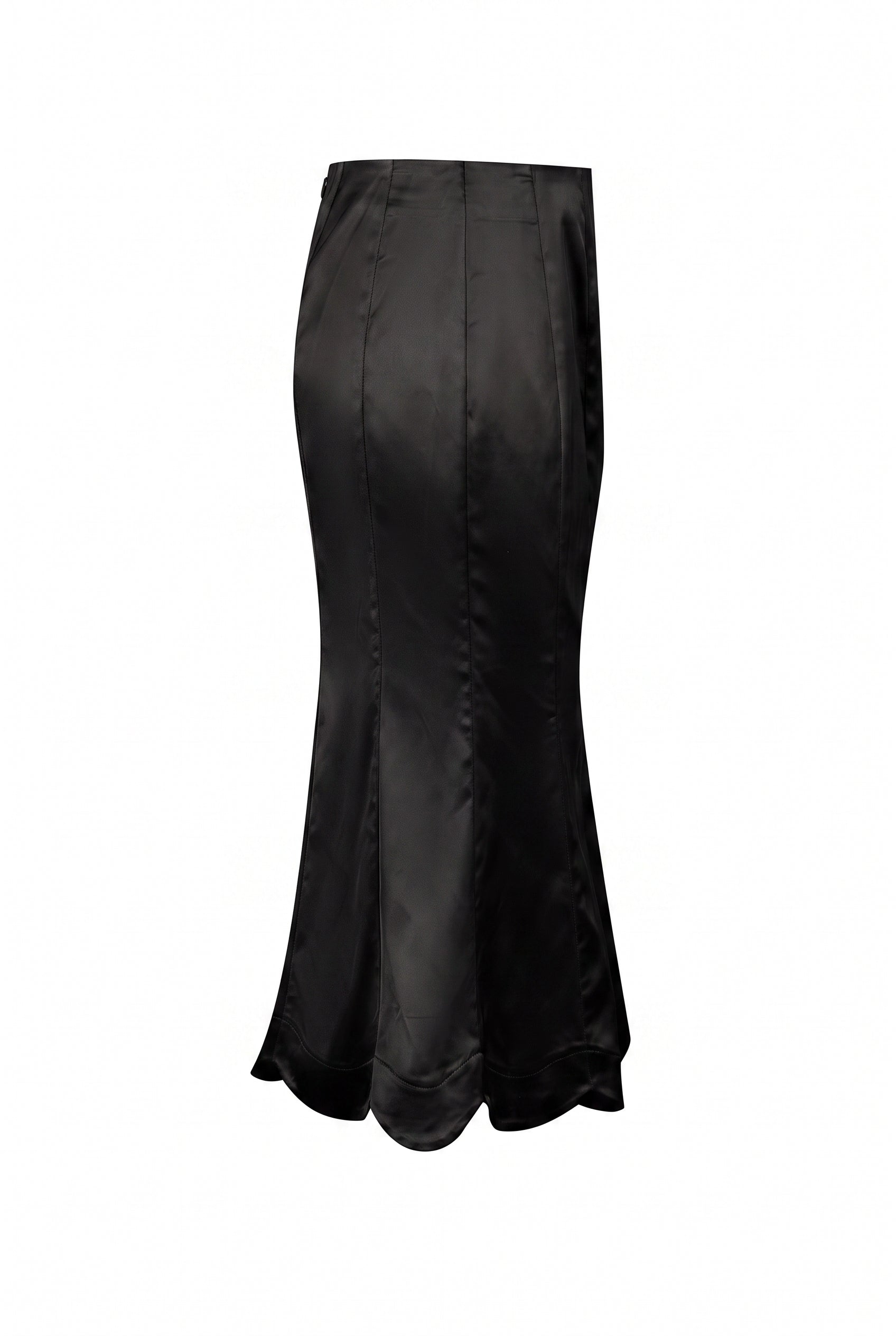 Scalloped Hem Midi Skirt