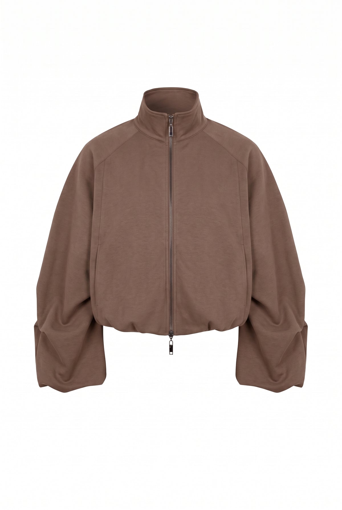 Pleated Sleeves Knit Jacket