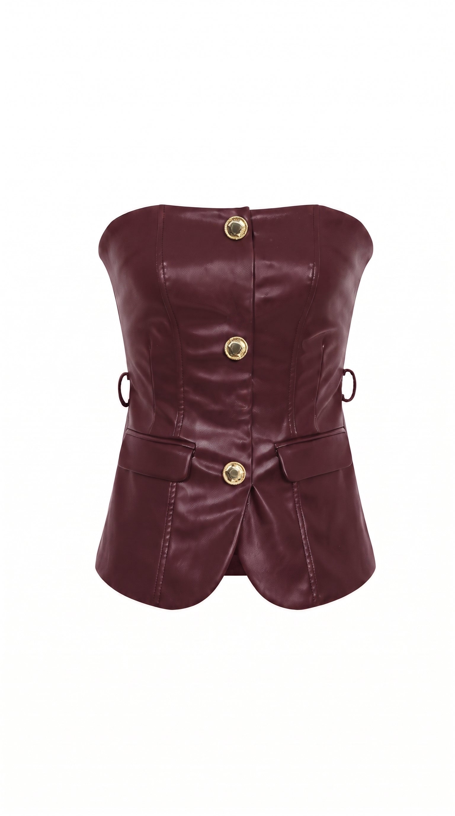 Monique Pu Tube Top with Embellished Buttons