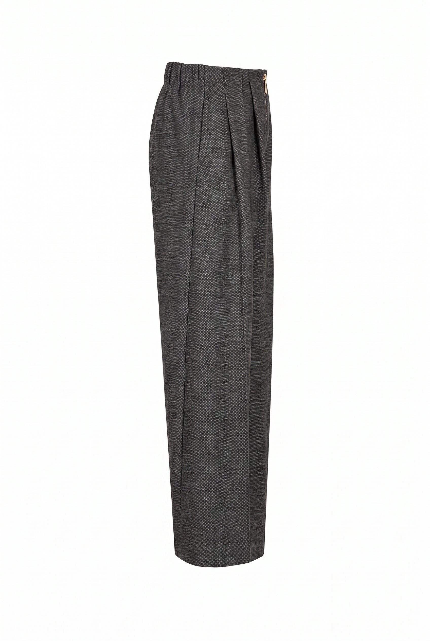 Draped Twill Wide Pants