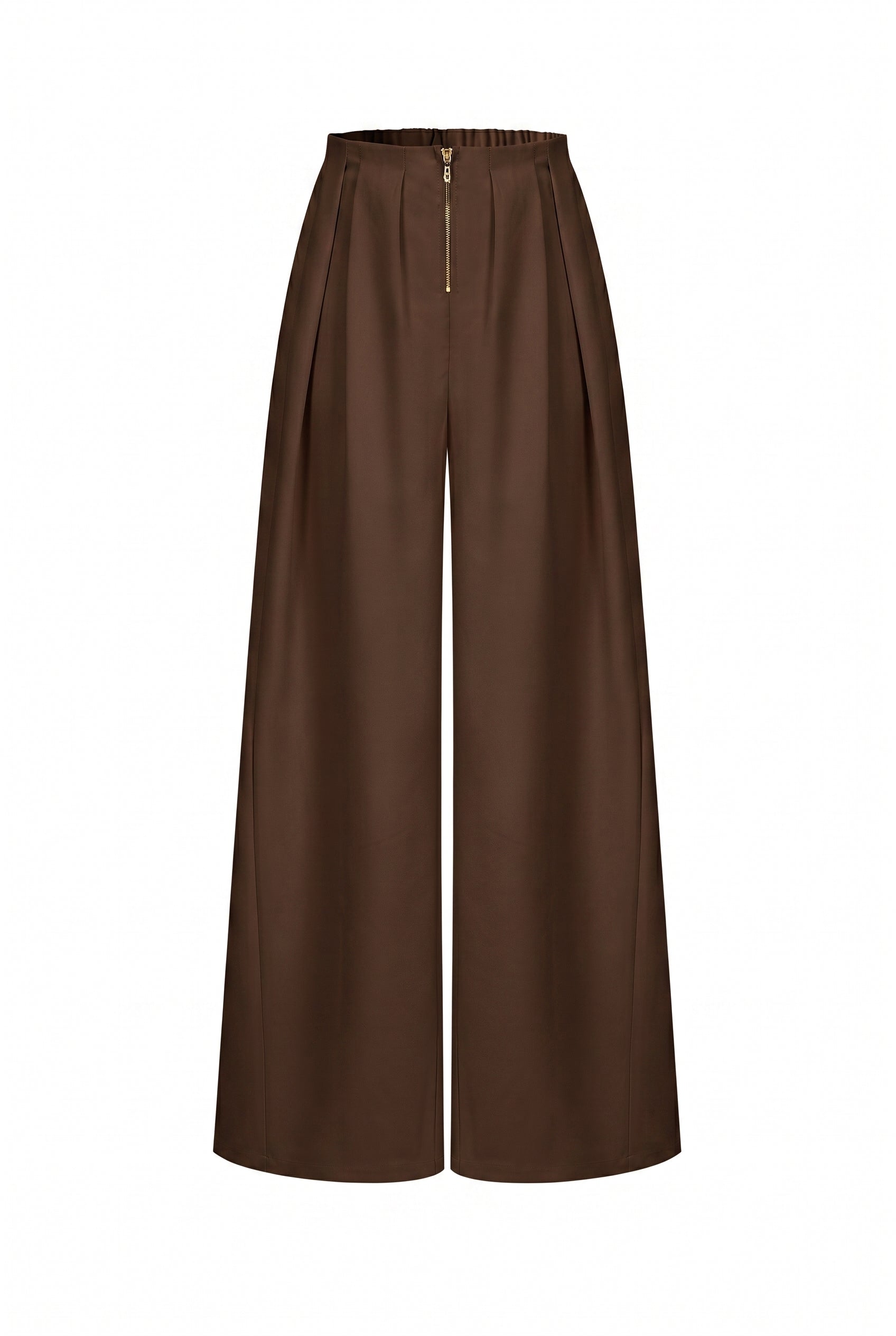 Draped Twill Wide Pants