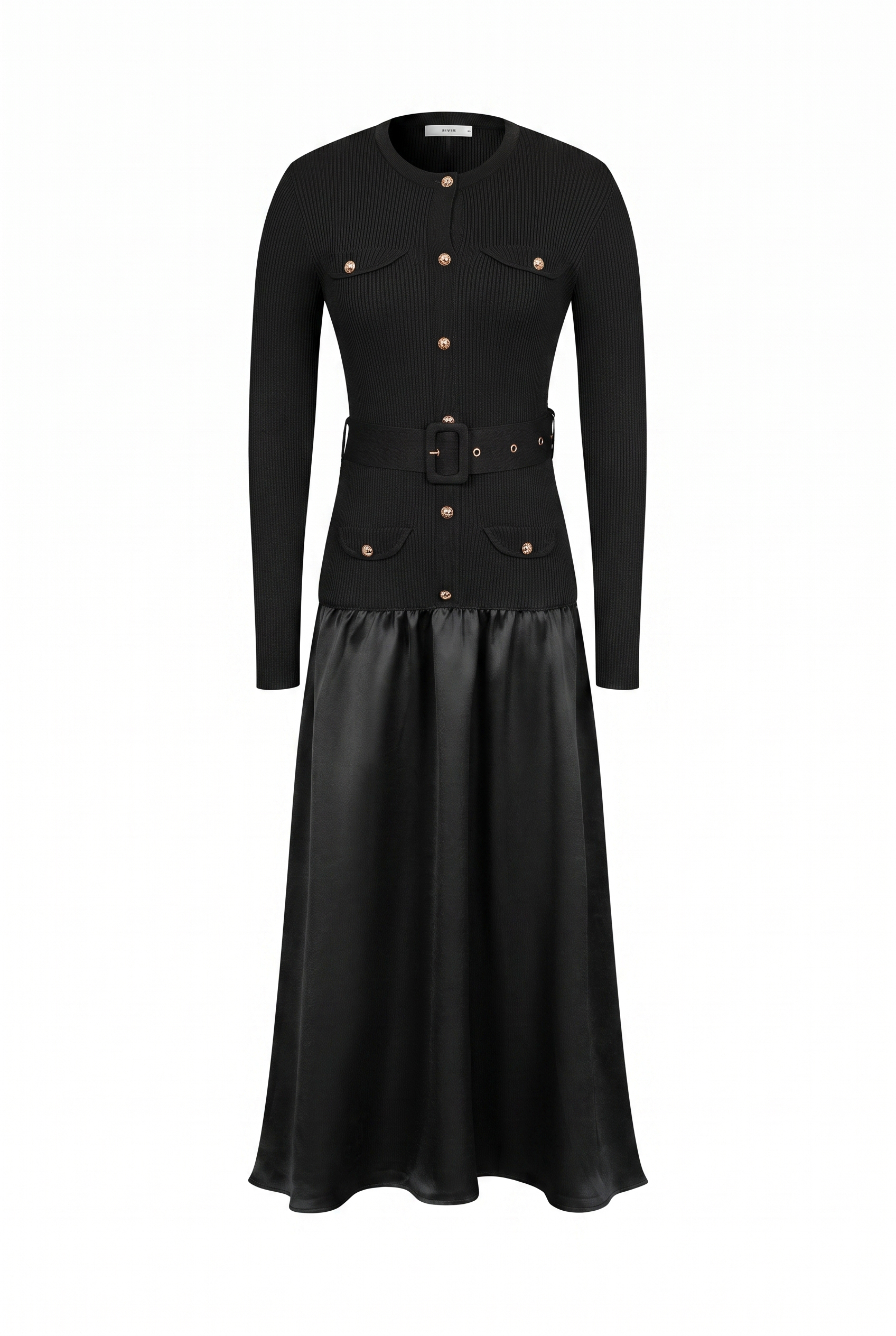 Odile Twofer Knit Midi Dress with Belt